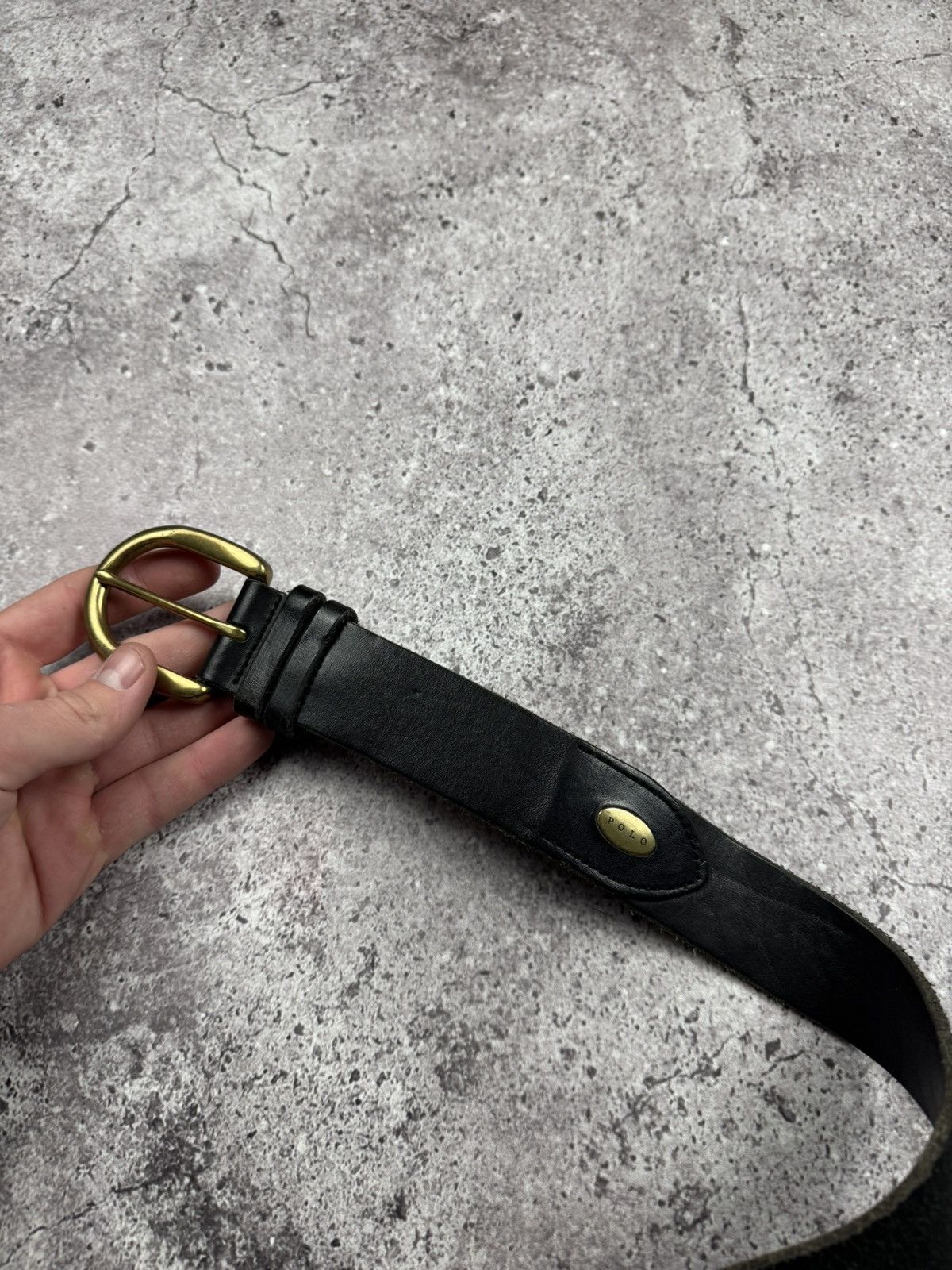 Ralph Lauren Vintage Polo Ralph Lauren Leather Belt Very Rare Black Gold Size ONE SIZE - 6 Thumbnail