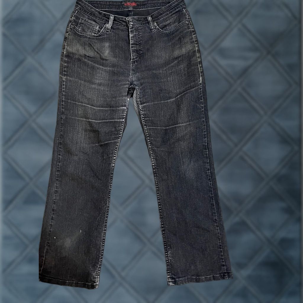 Wrangler VINTAGE Wrangler Jeans Black Distressed Straight 12P Petite Womens Size 34" / US 12 / IT 48 - 1 Thumbnail