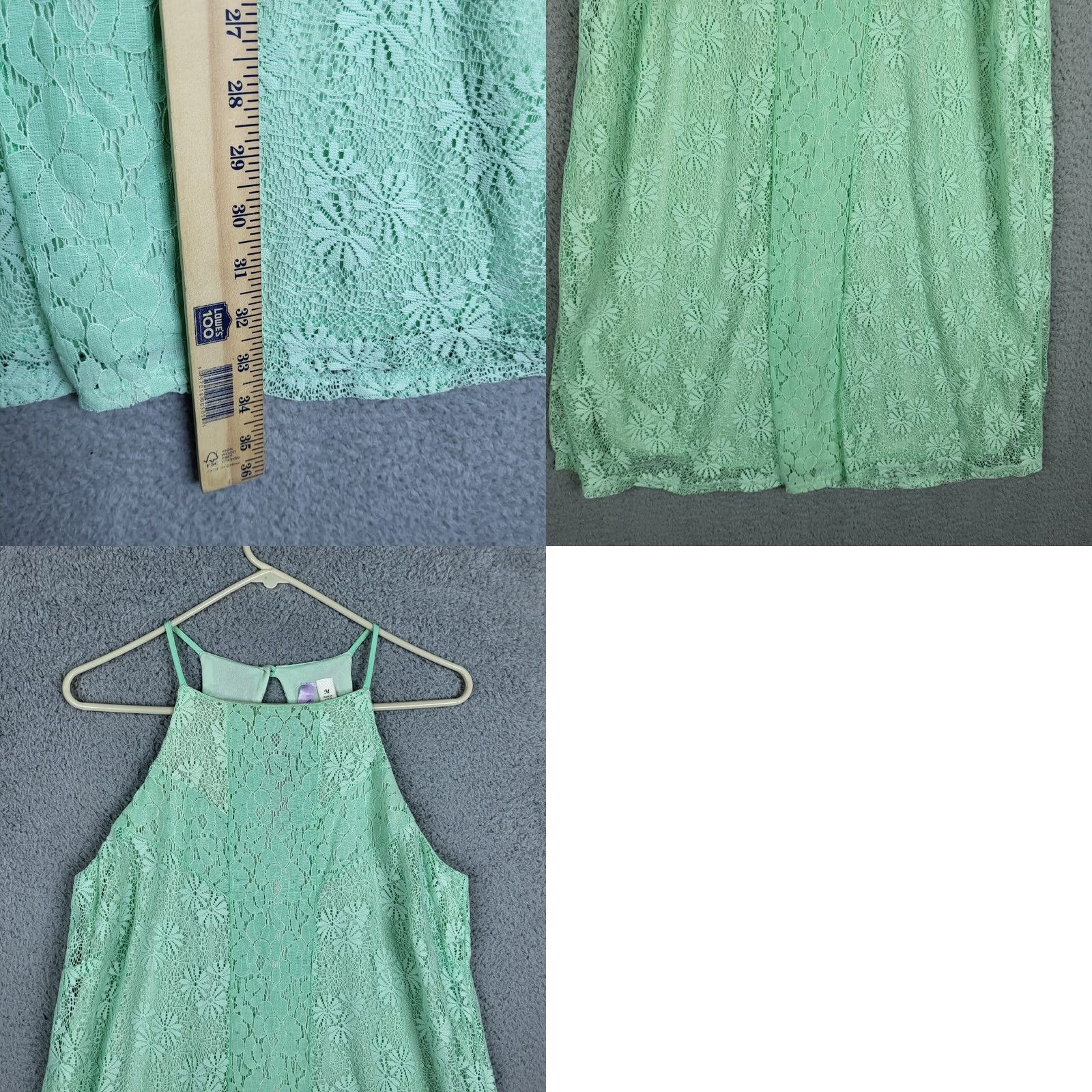 Vintage Francesca’s Women’s dress M Green Lace lined Sleeveless A-Line Cup Cocktail/Party Casual Above the knee Ladies Mens Women’s (adapt) Size M / US 6-8 / IT 42-44 - 8 Thumbnail
