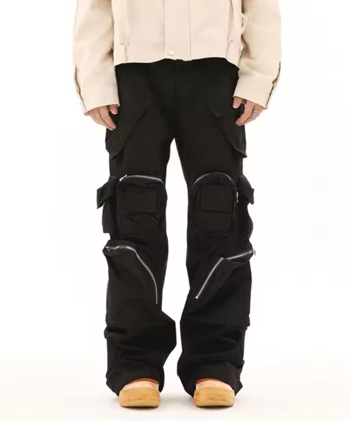 Multi-pocket Black Cargo Pants