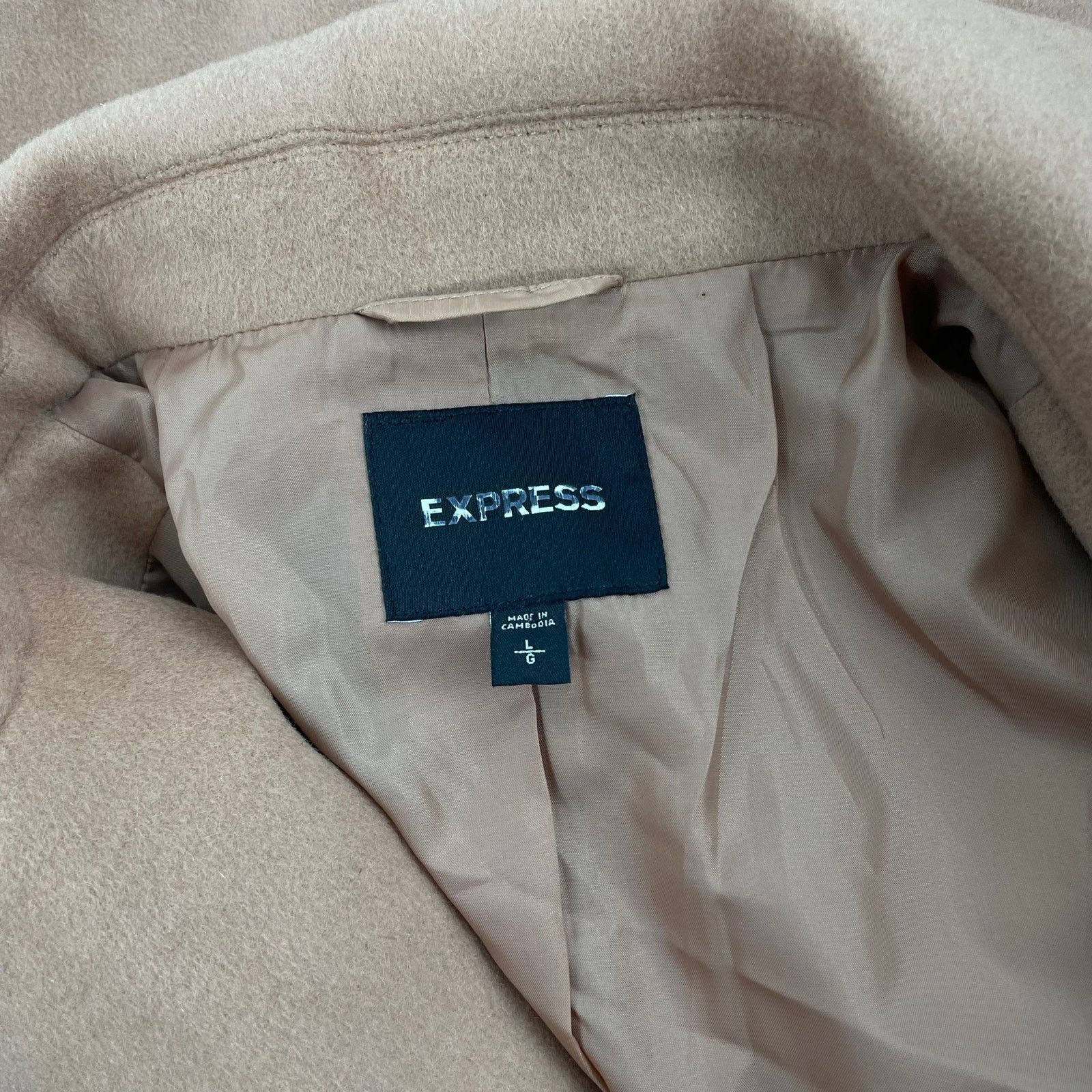 Express Express Wool Blend Cocoon Coat Snap Button Camel Tan Size L Size L / US 10 / IT 46 - 9 Thumbnail
