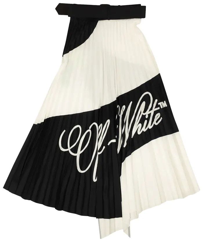 Off-White o1y1225 Midi Skirt in White/Black Size 27" / US 4 / IT 40 - 2 Thumbnail