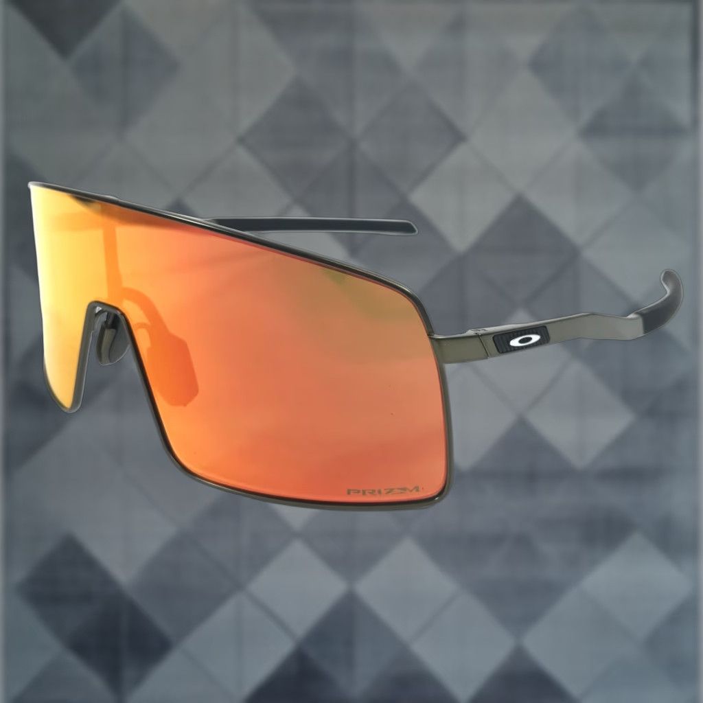 Oakley Sutro Ti Sunglasses Men's Shield Frame 138mm Gray Polarized Prizm Ruby 90s Designer