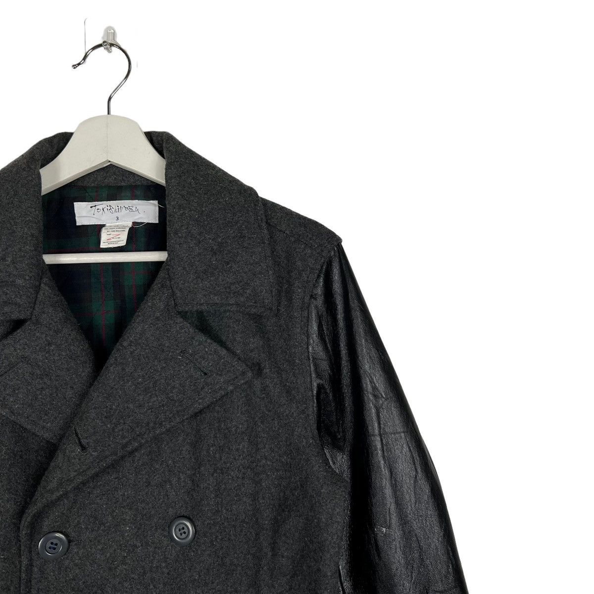 Japanese Brand 🔥 TOKISHIRAZU PEACOAT LEATJER SLEEVE Size US M / EU 48-50 / 2 - 6 Thumbnail