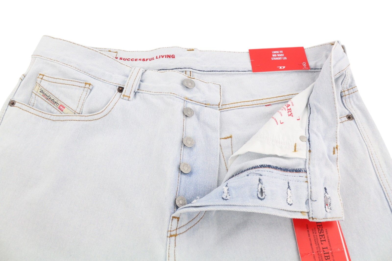 Diesel 2010 0079Z W33/L30 Loose Straight Washed Jeans 40919 Size US 33 - 4 Thumbnail