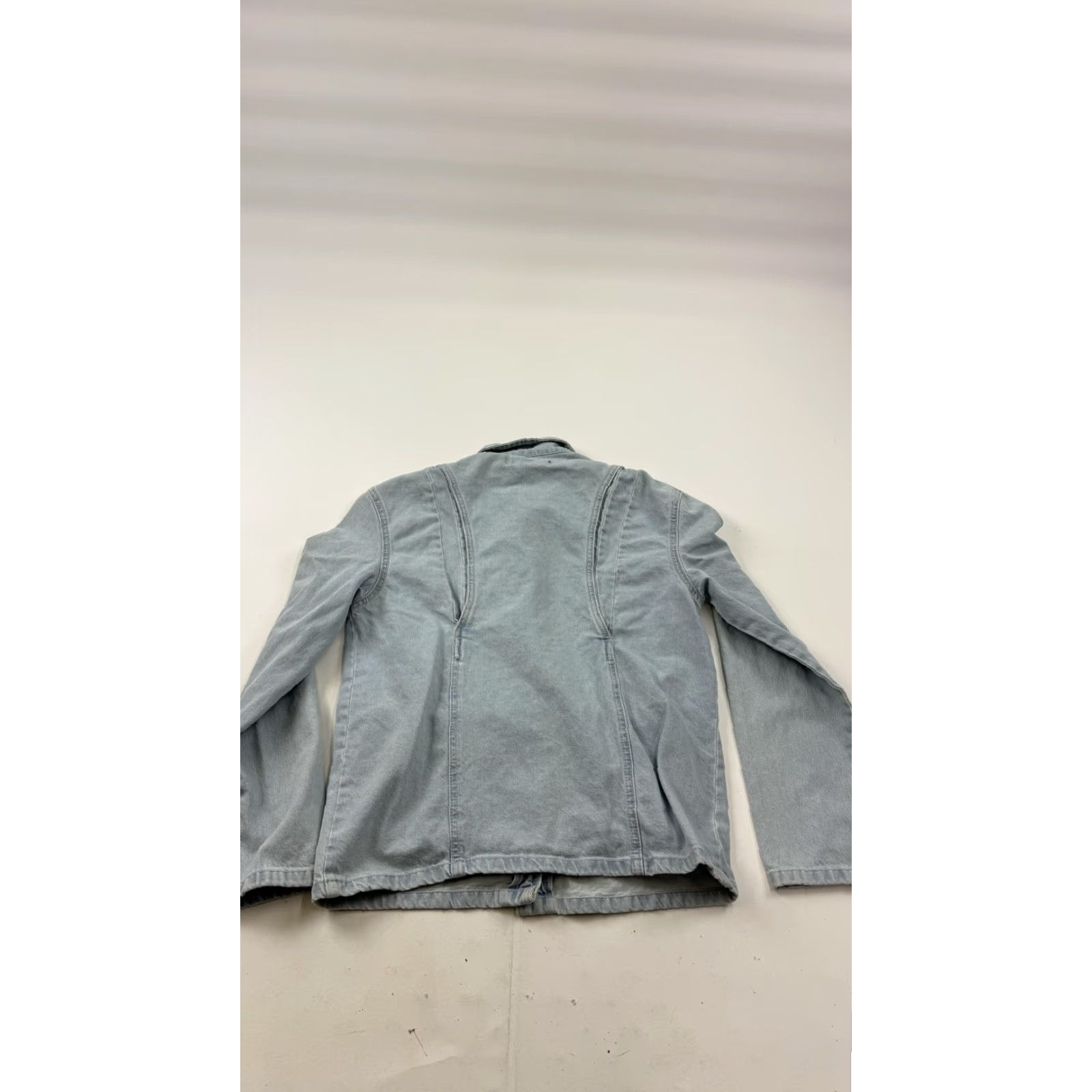 Denime VINTAGE Bossini Jeans Jacket Womens M Blue Denim Military Field Snap Front Pockets Shirt Ladies/Mens? Size 32" / US 10 / IT 46 - 6 Thumbnail