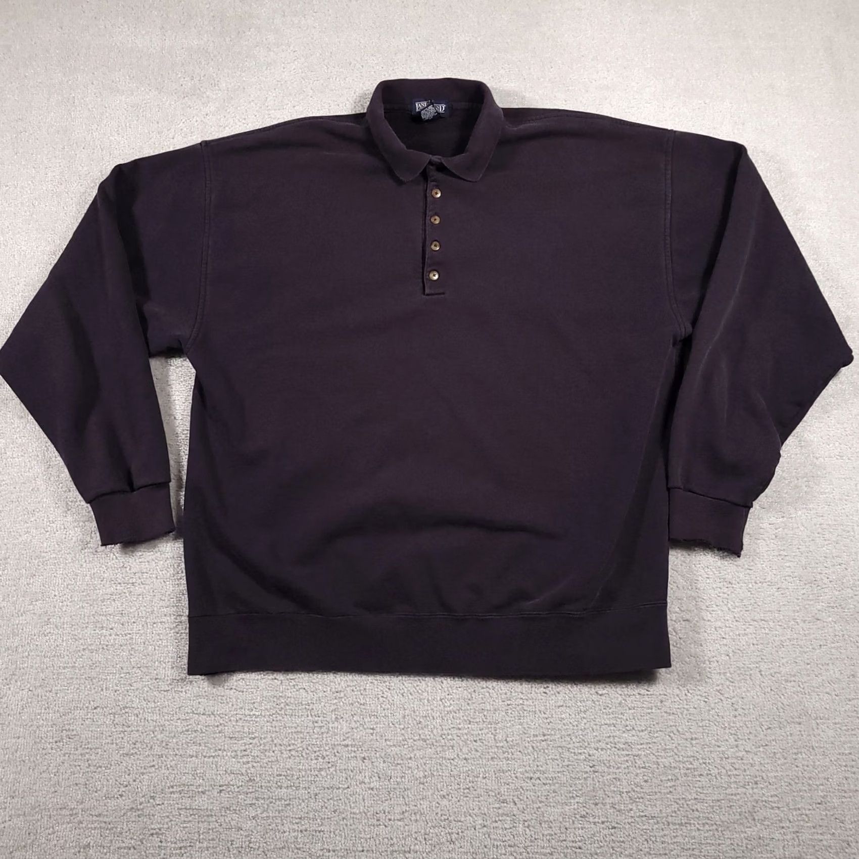 Lands' End VINTAGE Lands' End Sweatshirt Unisex Adults 2XL Black Long Sleeve Fleece Heavyweight Grunge 90s Outdoor Pullover Mens Womens Size US XXL / EU 58 / 5 - 2 Thumbnail