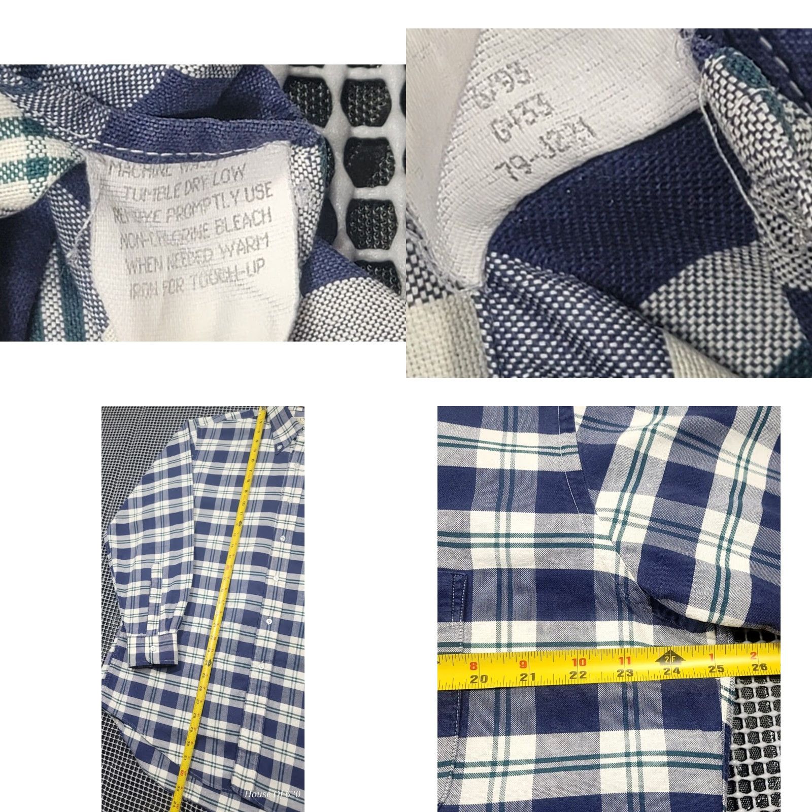 Vintage VINTAGE L.L. Bean Shirt Mens 18.5 34 Plaid Blue White Button-Up Oxford USA Made Size US XXL / EU 58 / 5 - 8 Thumbnail
