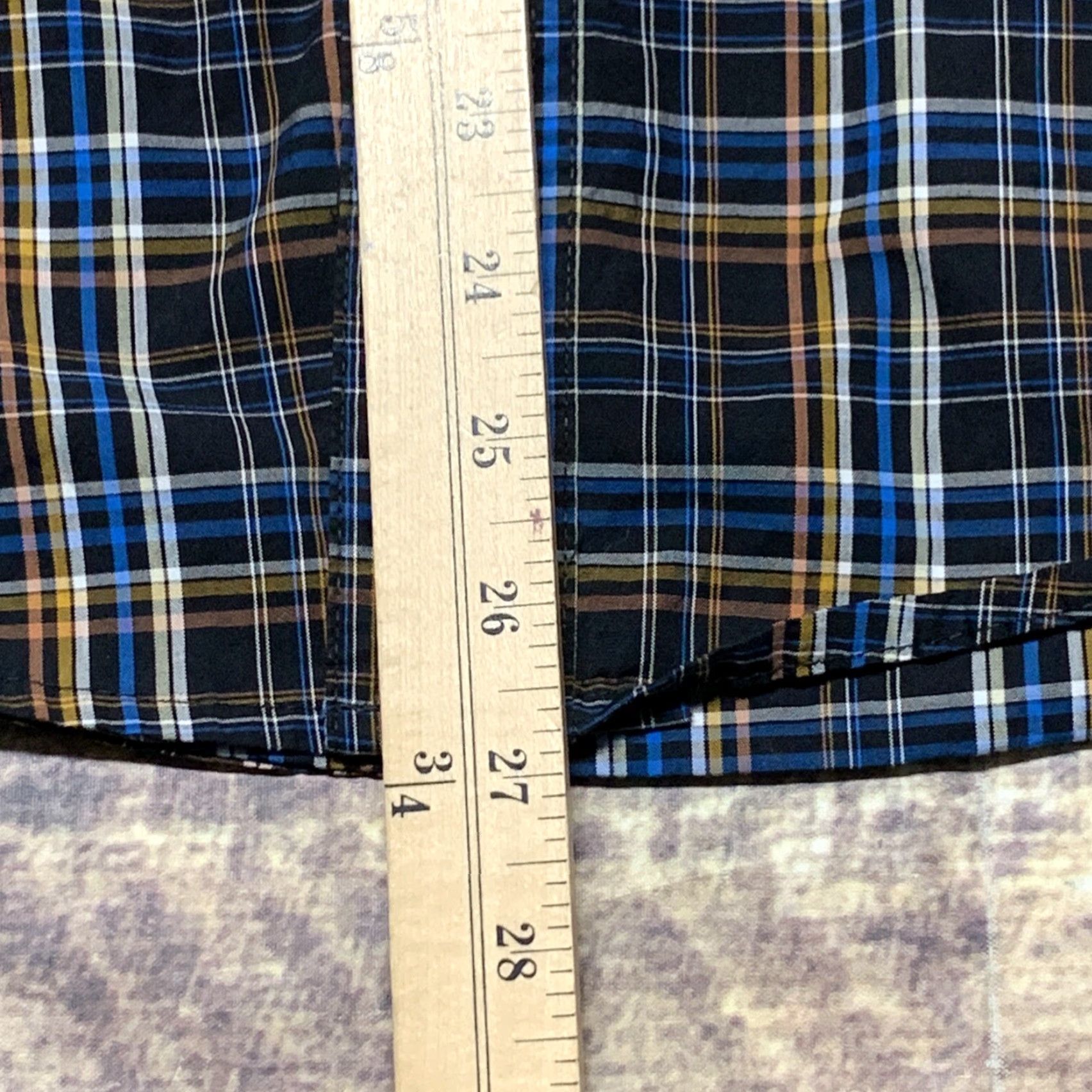 Wrangler Wrangler Mens Button-Down Western Shirt Blue Black Plaid Size M Long Sleeve Size US M / EU 48-50 / 2 - 5 Thumbnail