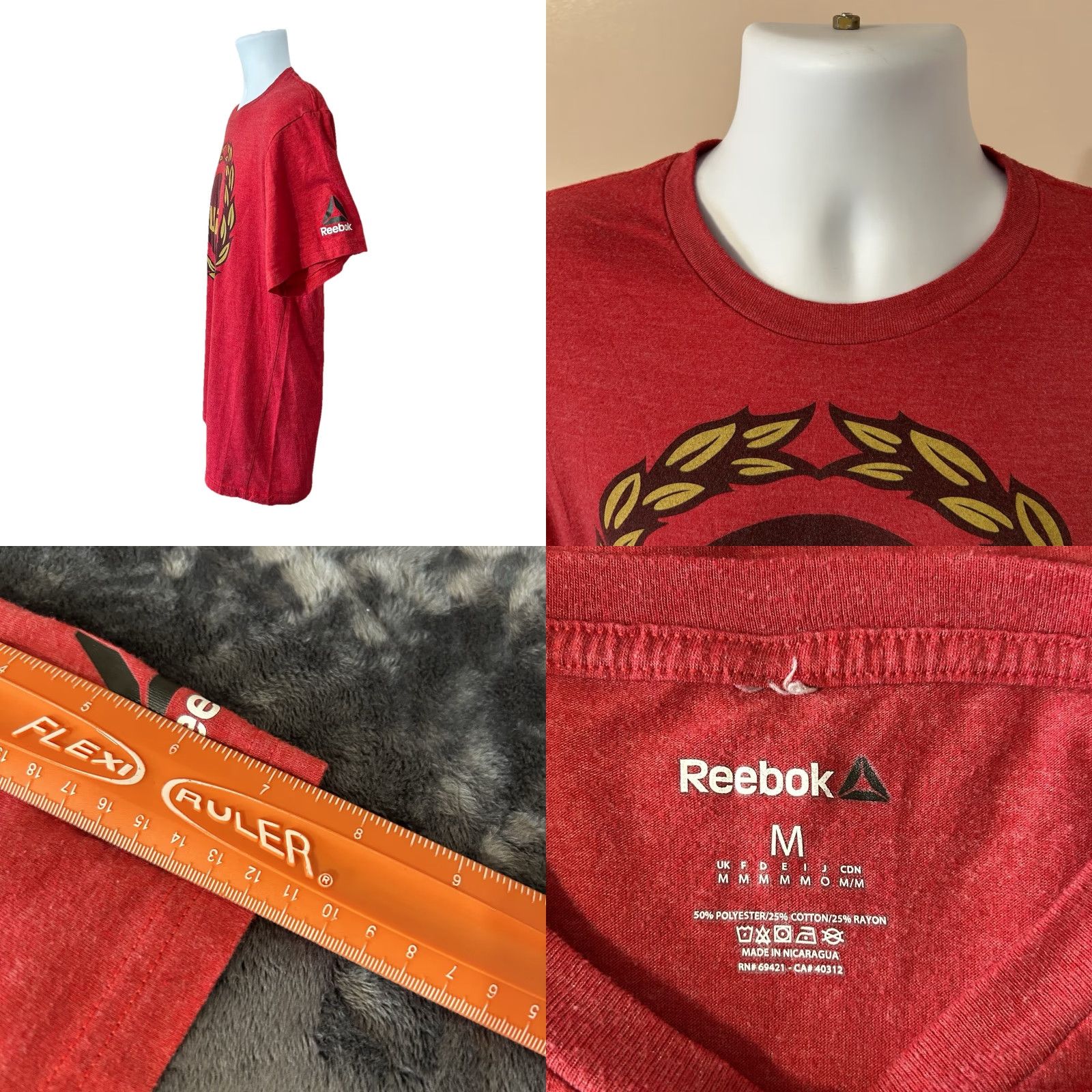 Reebok UFC Reebok Shirt Men Medium Red Short Sleeve Crew Neck Graphic Size US M / EU 48-50 / 2 - 8 Thumbnail