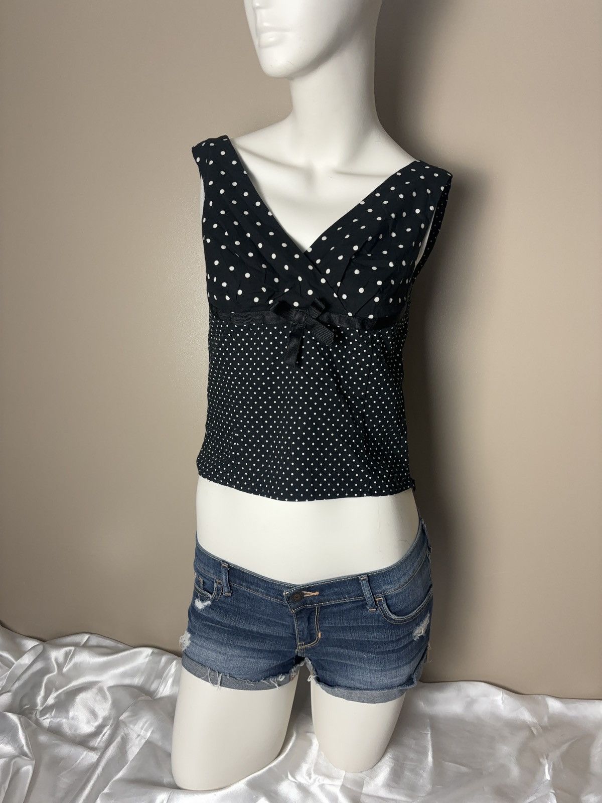 Vintage Polka Dot Printed Vintage Tank Top Size M / US 6-8 / IT 42-44 - 2 Thumbnail