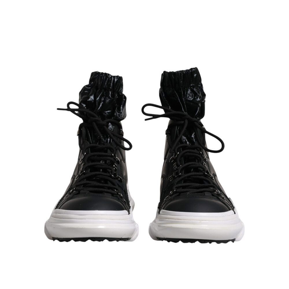 Dolce & Gabbana Dolce & Gabbana Black Nylon Galileo High Top Sneakers Shoes Size US 11 / EU 44 - 2 Thumbnail