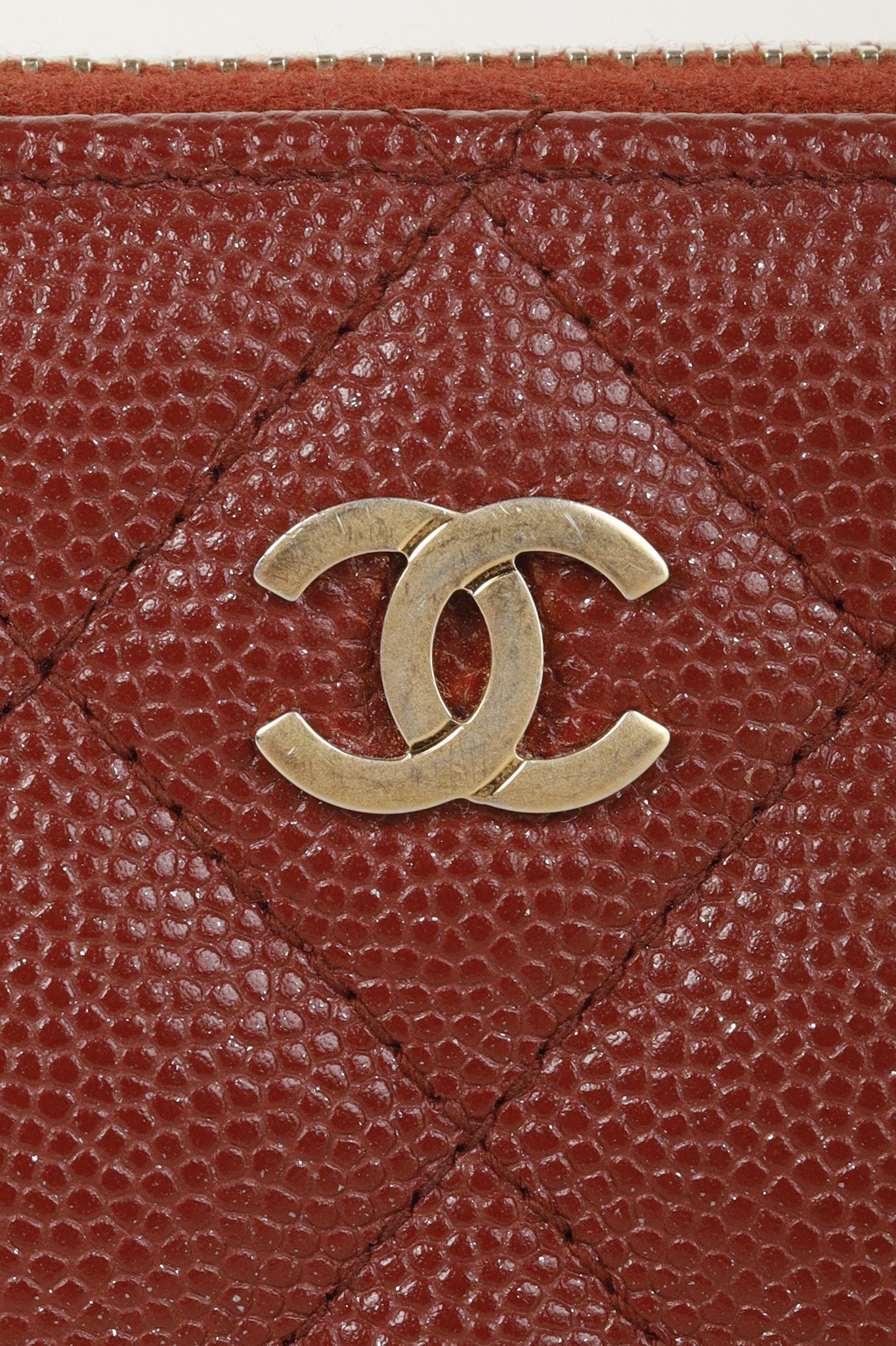 Chanel Chanel Oxblood Glitter Caviar Zipper Wallet Size ONE SIZE - 6 Thumbnail