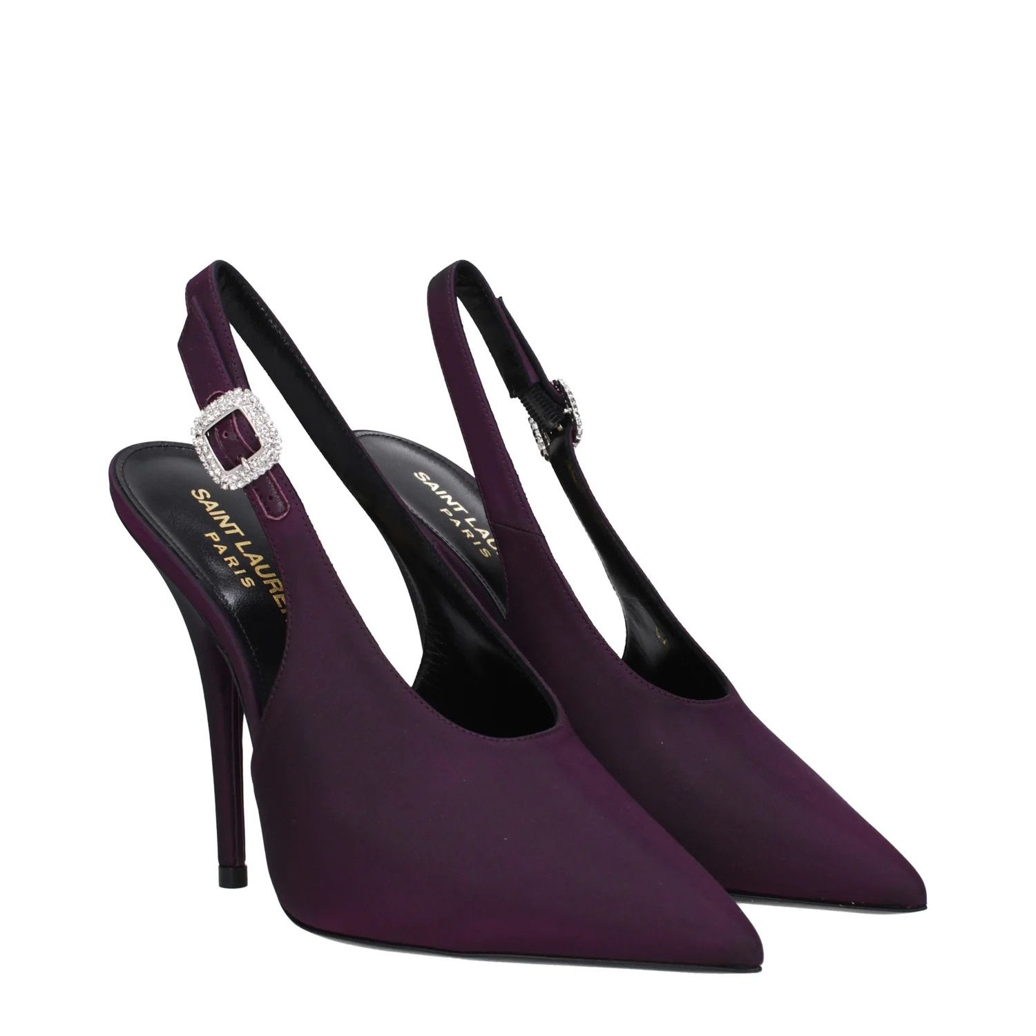 Saint Laurent Paris ob1o1e1124 Satin Sandals in Violet/Plum Size US 10 / IT 40 - 2 Thumbnail