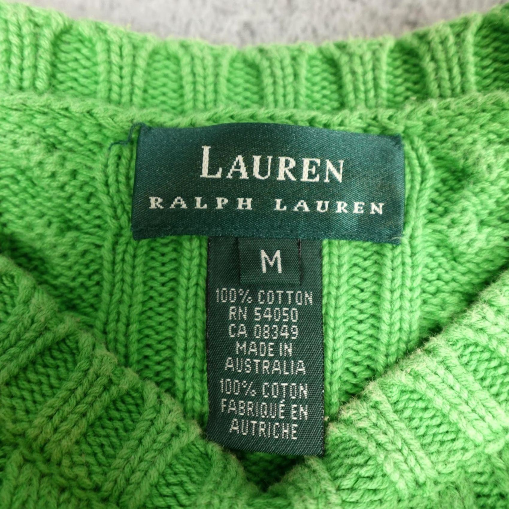 Ralph Lauren Lauren Ralph Lauren Sweater Womens M Green Cable-Knit Crest Logo Y2K Retro Pullover Size M / US 6-8 / IT 42-44 - 2 Thumbnail