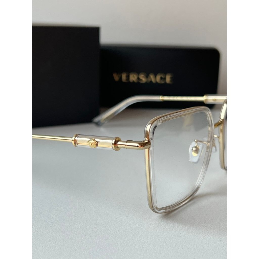 Versace NEW Versace VE1294D Clear Gold Square Eyeglasses Frames Size ONE SIZE - 7 Thumbnail