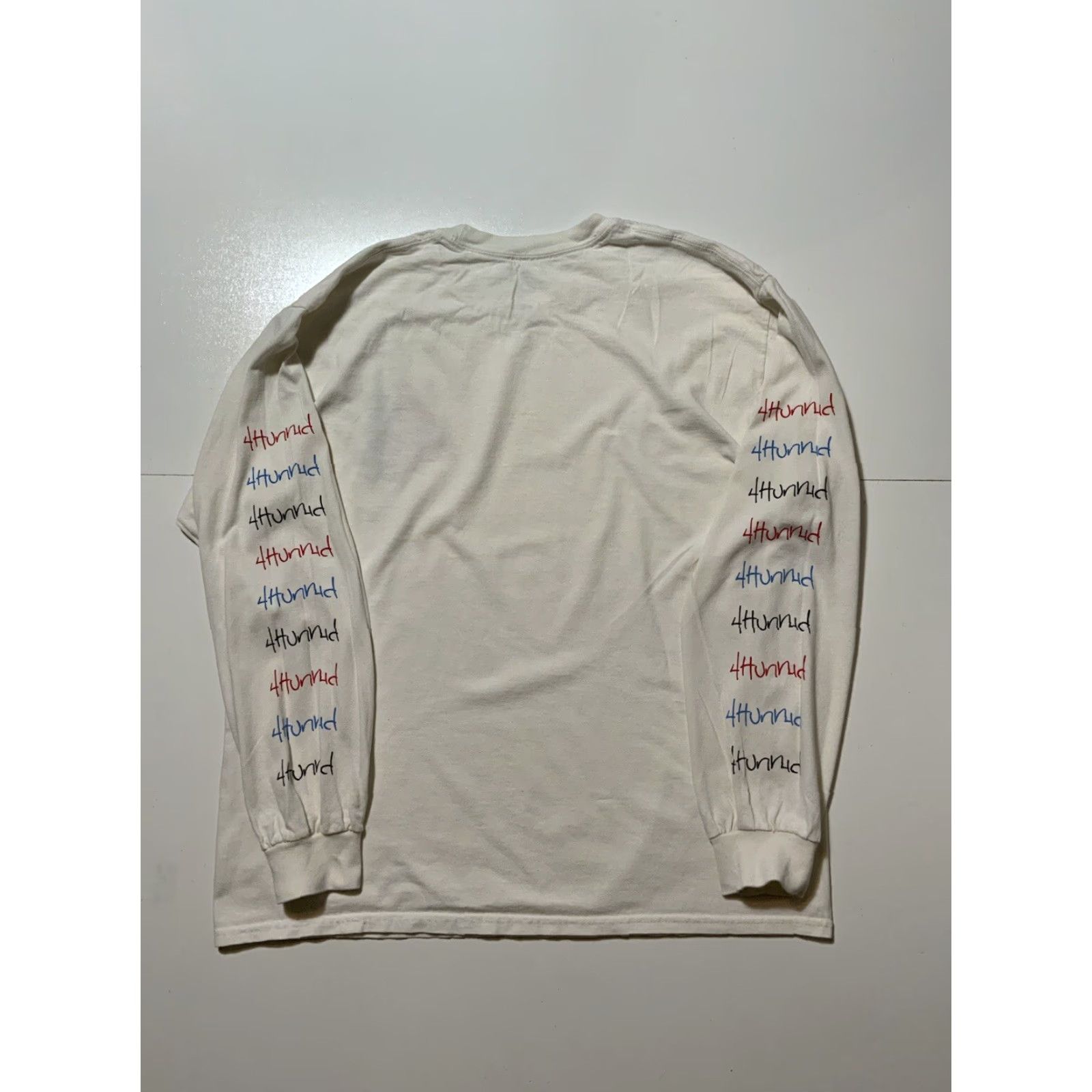 Vintage YG 4 Hunnid Graphic White Long Sleeve Hip Hop Crewneck T-Shirt Sz. L Mens Shirt Size US L / EU 52-54 / 3 - 2 Thumbnail