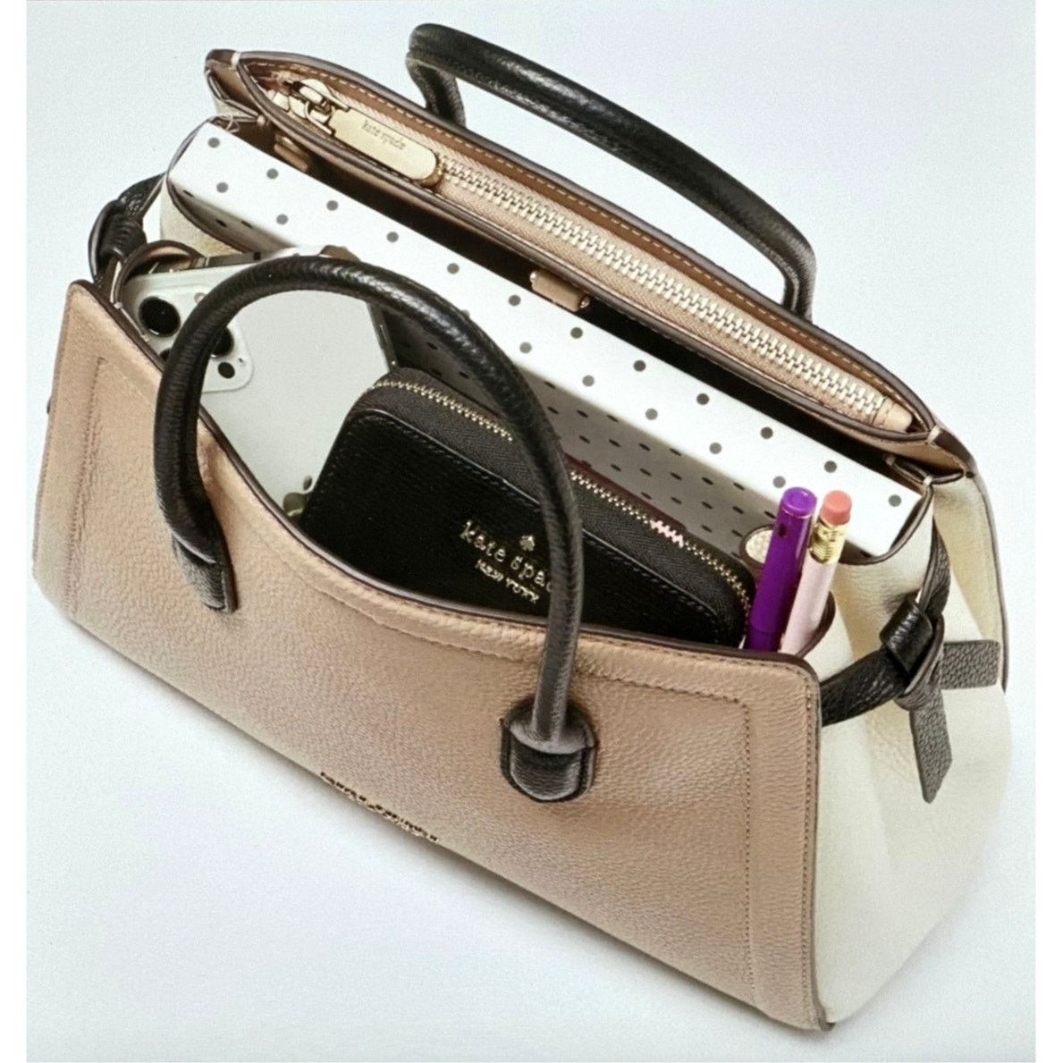 Kate Spade Kate Spade Knott Colorblock Leather Satchel Kraft Paper Size ONE SIZE - 8 Thumbnail