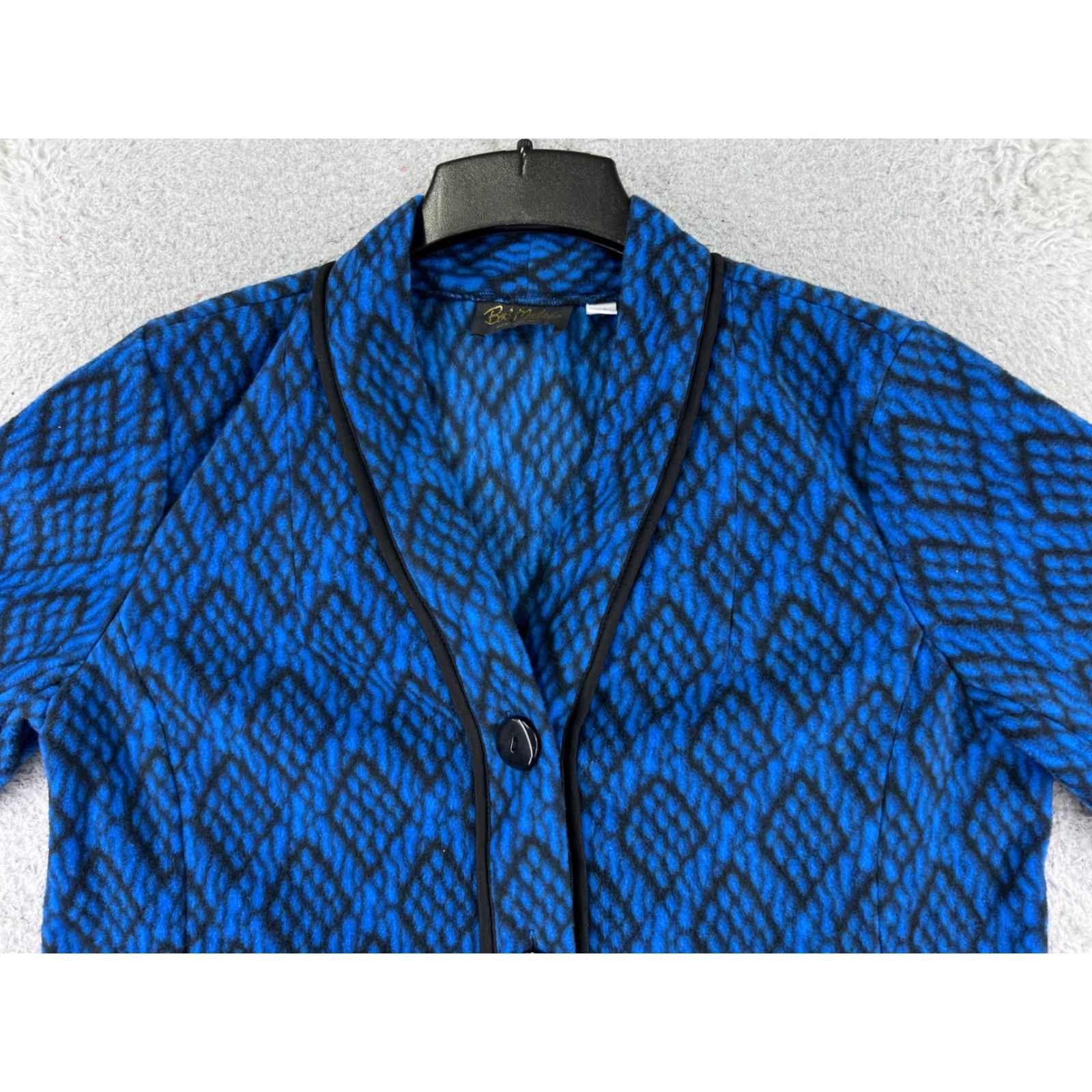 Bob Mackie Bob Mackie Jacket Womens Medium Blue Button Up Fleece Lined Collared Size M / US 6-8 / IT 42-44 - 4 Thumbnail
