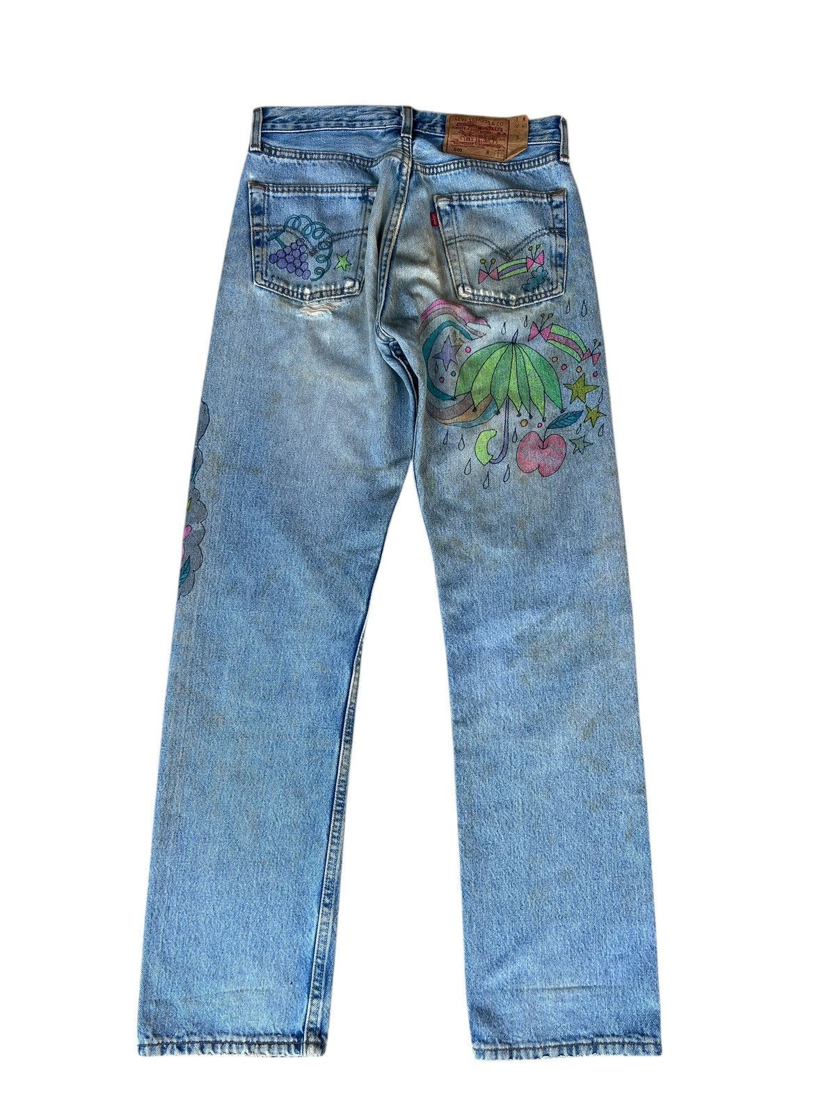 Levi's Vintage 1996 Levi’s 501 X Aditi Art Dirty Denim Jeans Size US 29 - 14 Thumbnail