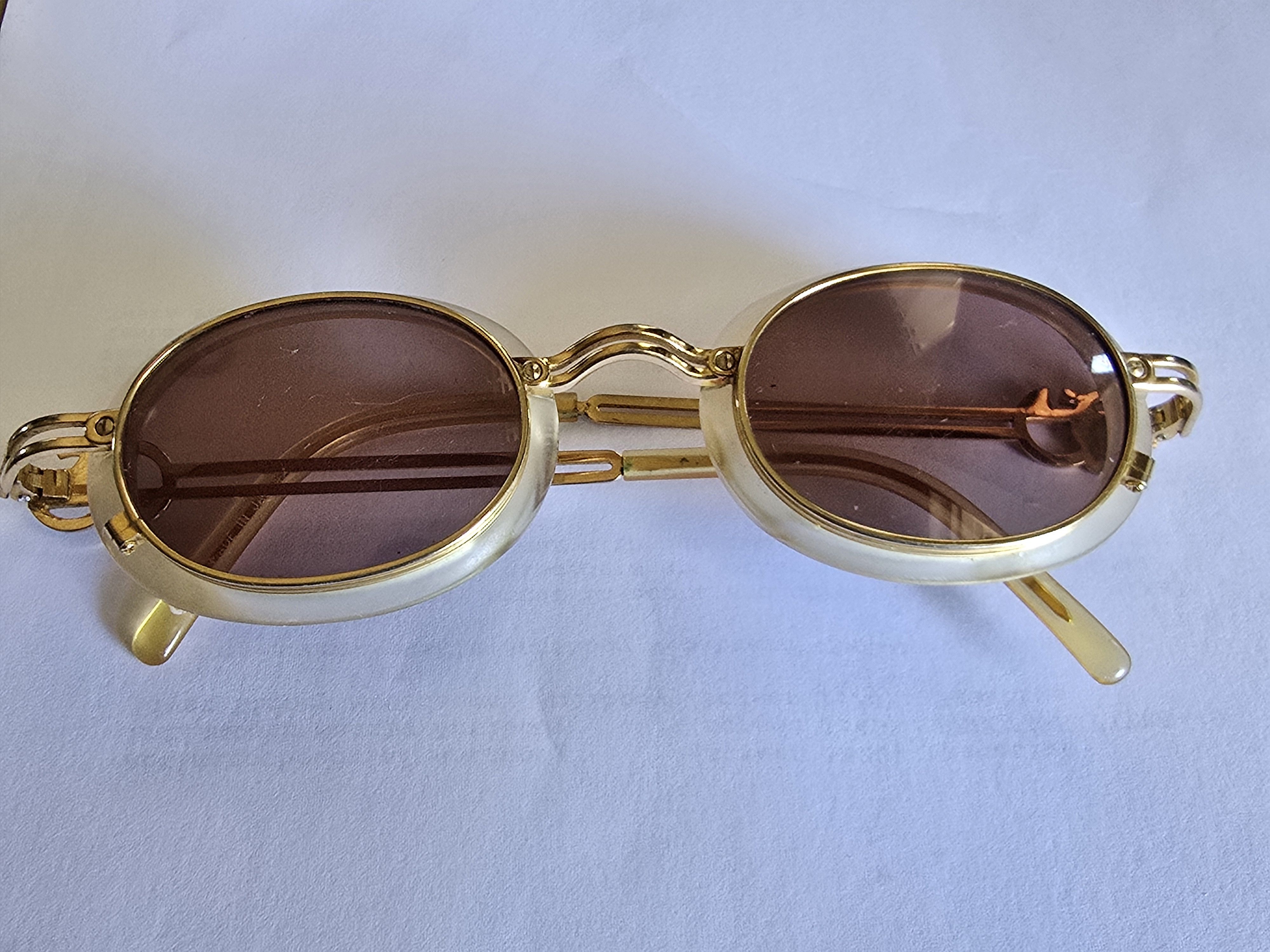 Jean Paul Gaultier 58-5201 Gold Translucent Goggle Sunglasses Size ONE SIZE - 3 Thumbnail