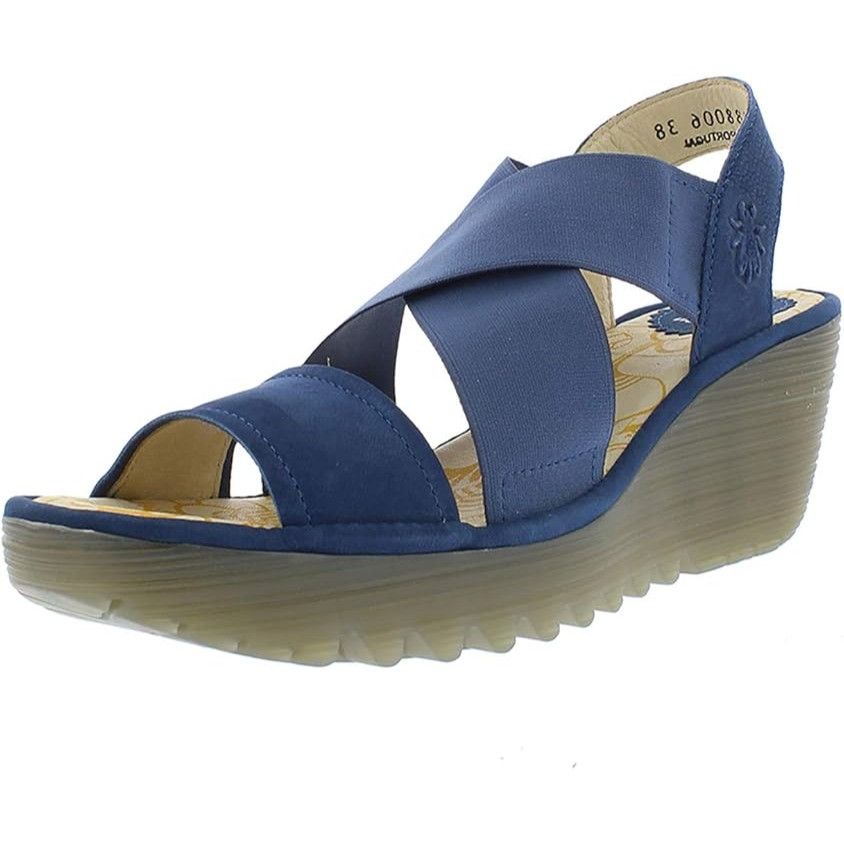 Fly London Fly London Women's Yaji Wedge Sandal Blue Women's 41 US 10 Size US 10 / IT 40 - 12 Thumbnail