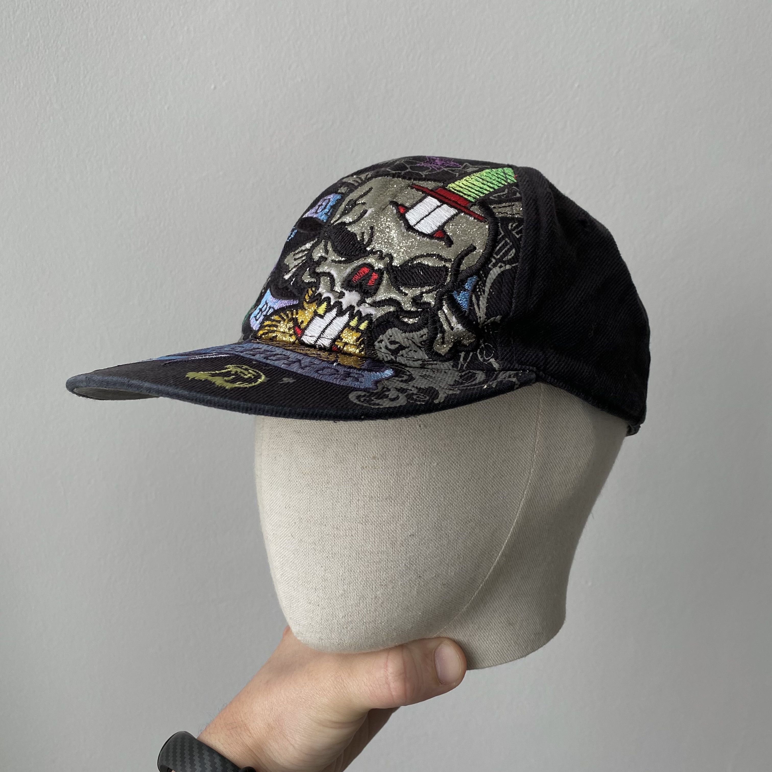 Ed Hardy Vintage Ed Hardy style skull logo Cap Y2K hat Size ONE SIZE - 1 Thumbnail