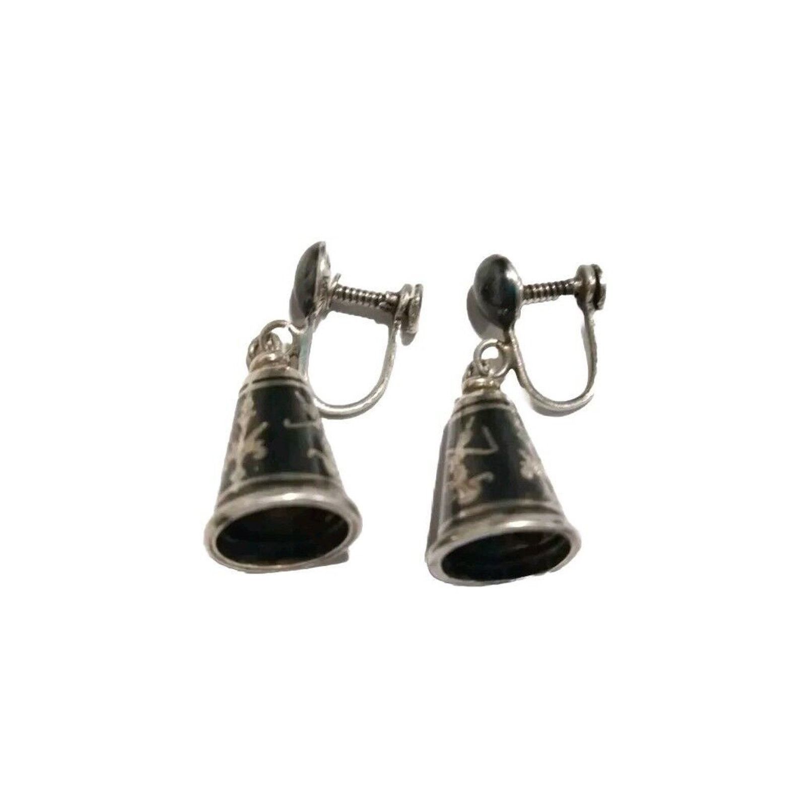 The Unbranded Brand 925 Sterling Silver Vintage Siam Bell Screw Back Earrings Size ONE SIZE - 7 Thumbnail