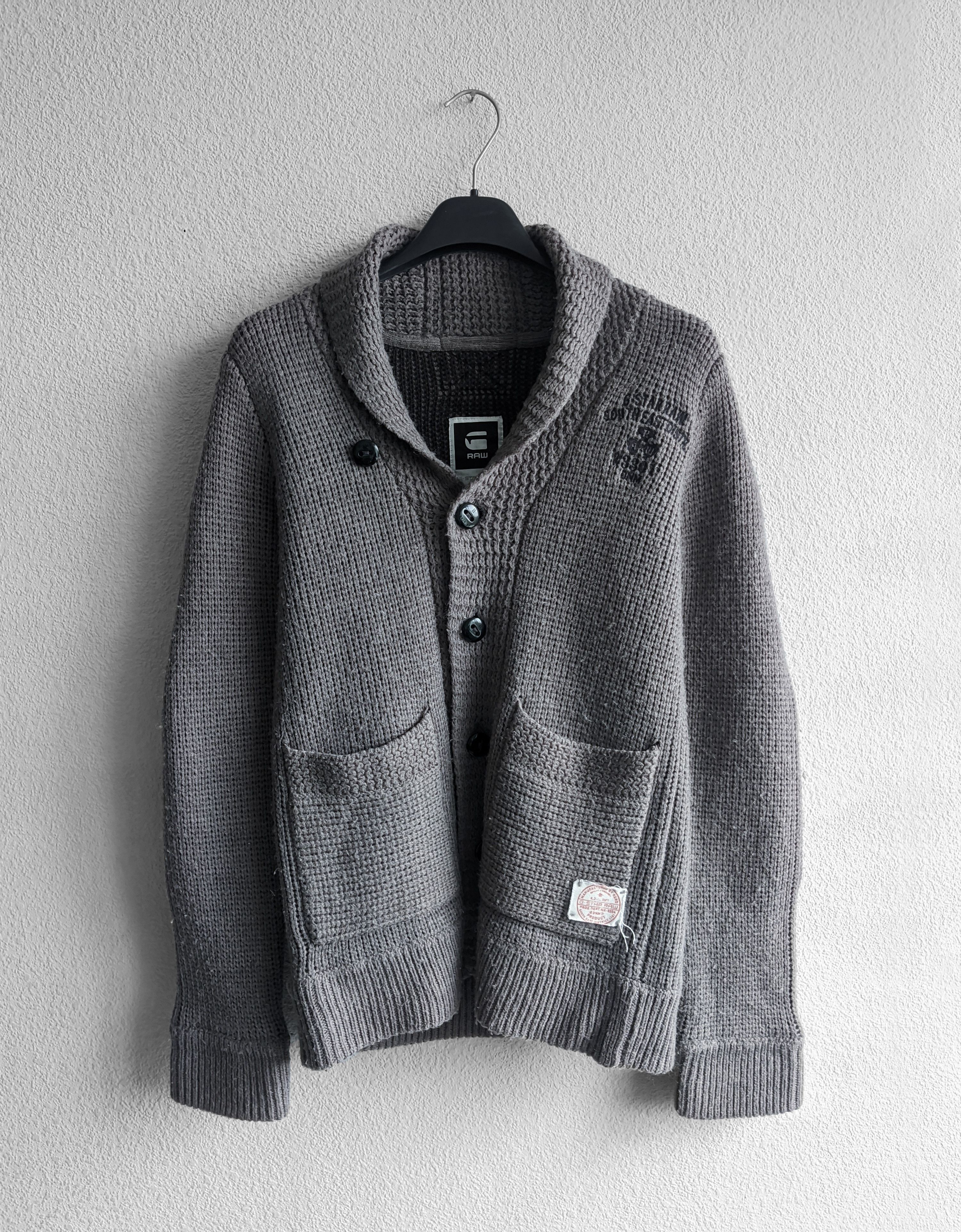 G-Star Raw sweater cardigan vintage wool 90s big logo