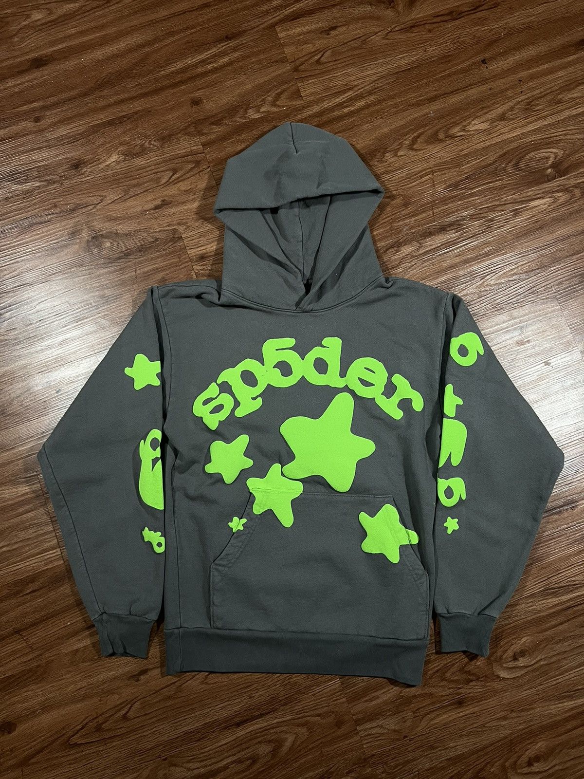 image of Spider Worldwide x Young Thug Sp5Der Spiderworldwide Beluga Hoodie Slate Grey Green (Size Small)