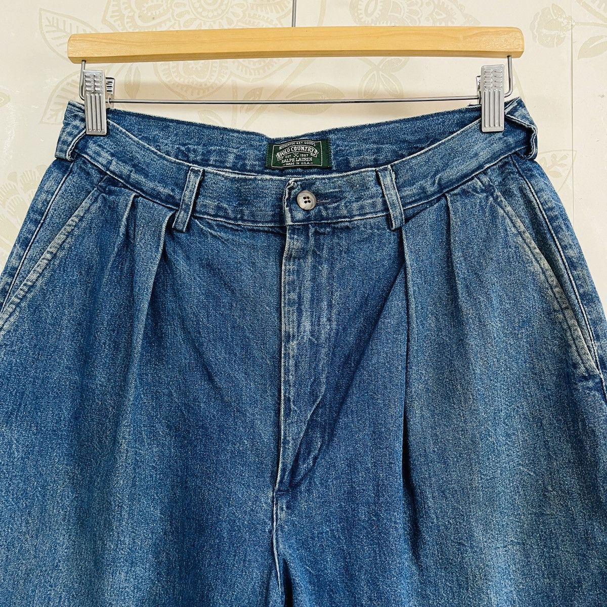 Polo Ralph Lauren × Ralph Lauren × Vintage Vintage 1980s Ralph Lauren Polo Country Denim Baggy Pants Size US 31 - 19 Thumbnail