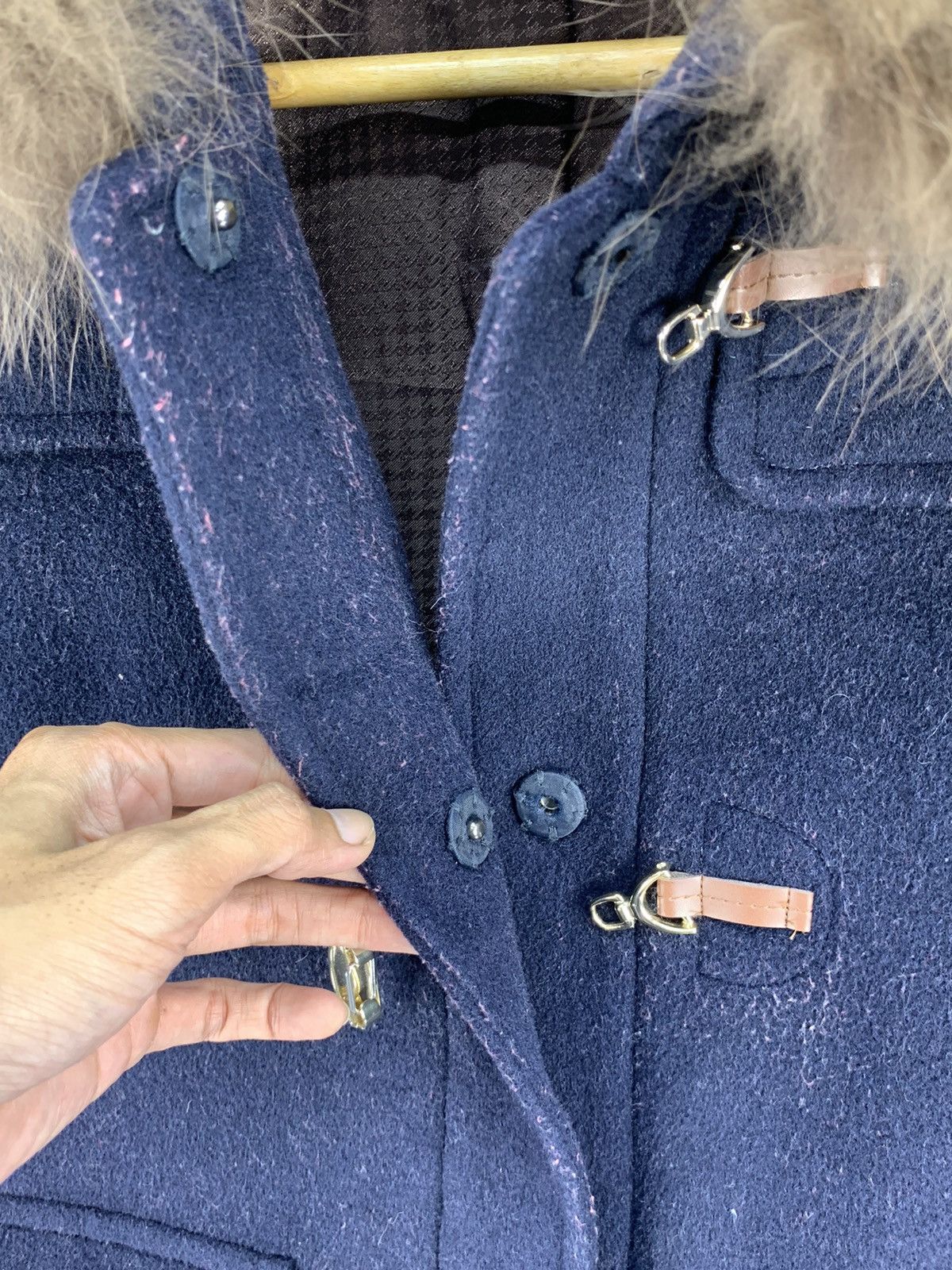 Fox Fur Collar Trimmed Hoodie Jacket