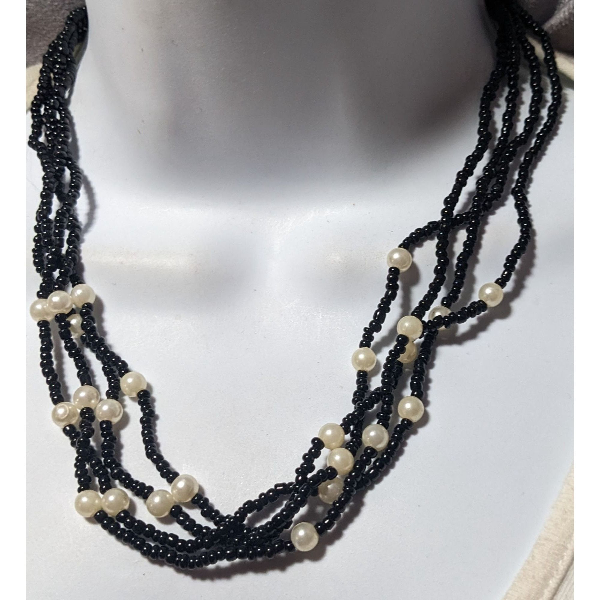 Other Black Glass Pearl Beaded Multilayer Necklace Size ONE SIZE - 8 Thumbnail