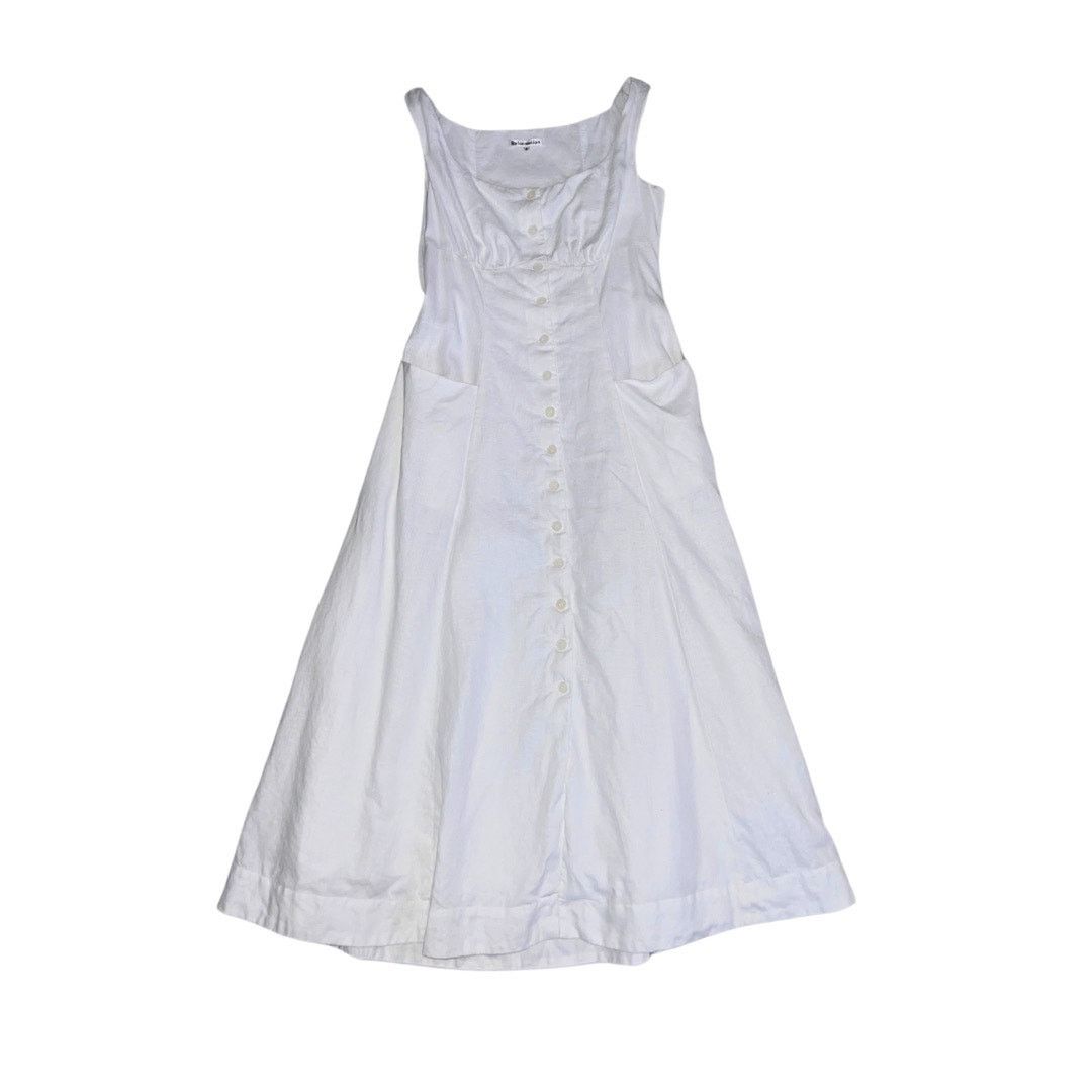 Louisa Linen Pocket Midi Button Linen Dress Center 8 Cottage