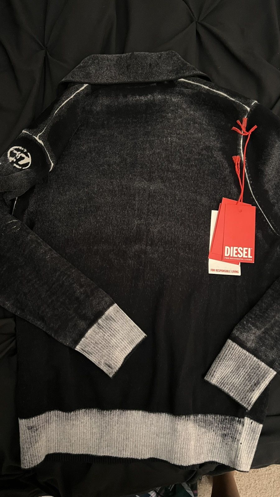 Diesel Diesel “For Responsible Living” Washed Black Crewneck – NWT Size US S / EU 44-46 / 1 - 3 Thumbnail