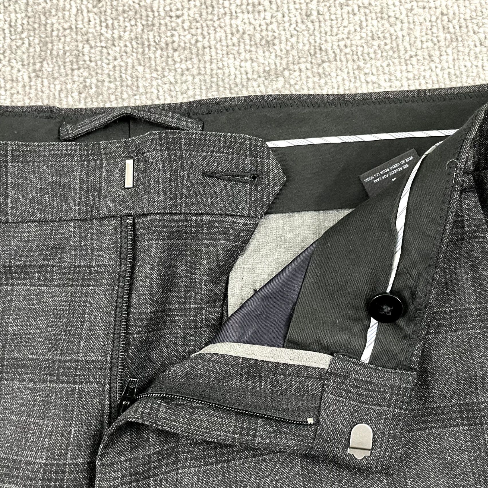Vince Vince Pants Mens 34 x 30 Slim Straight Plaid Wool Dress Trousers Gray Size US 34 / EU 50 - 7 Thumbnail
