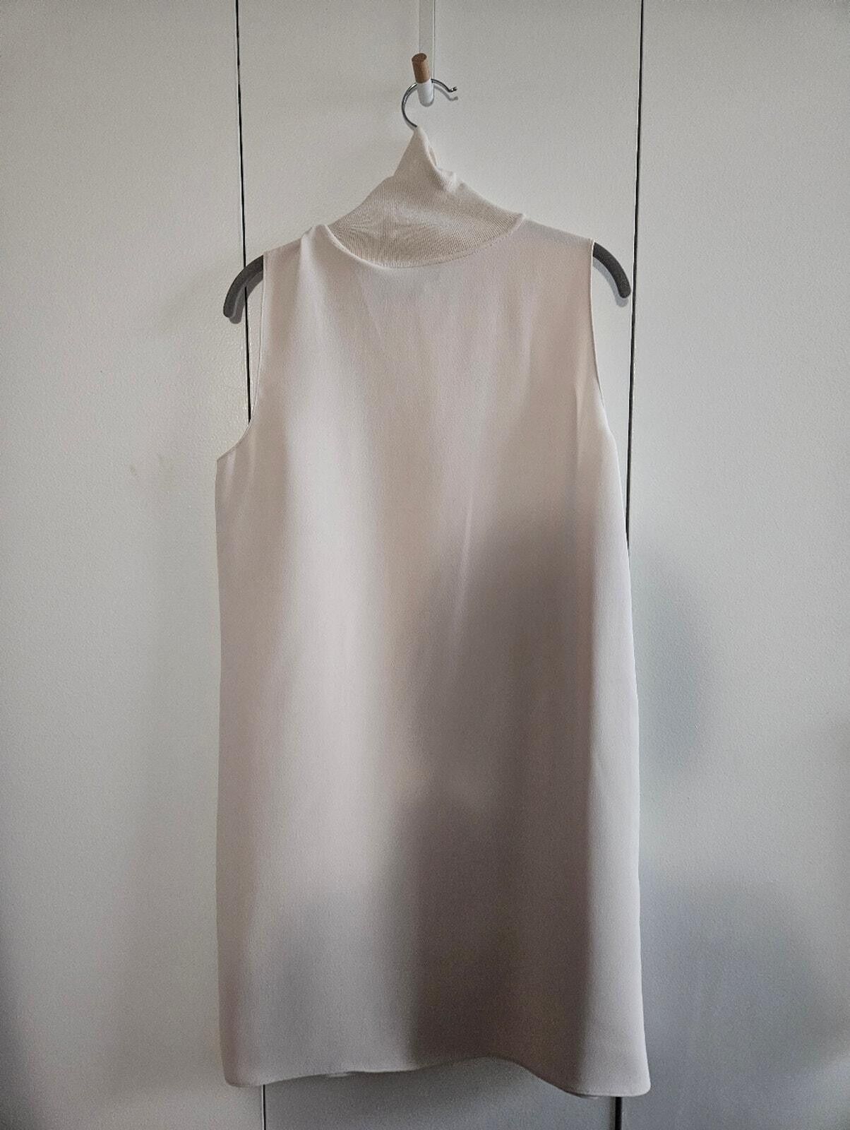 Theory Theory Size M Sleeveless High-Neck Cream Shift Dress Size M / US 6-8 / IT 42-44 - 2 Thumbnail