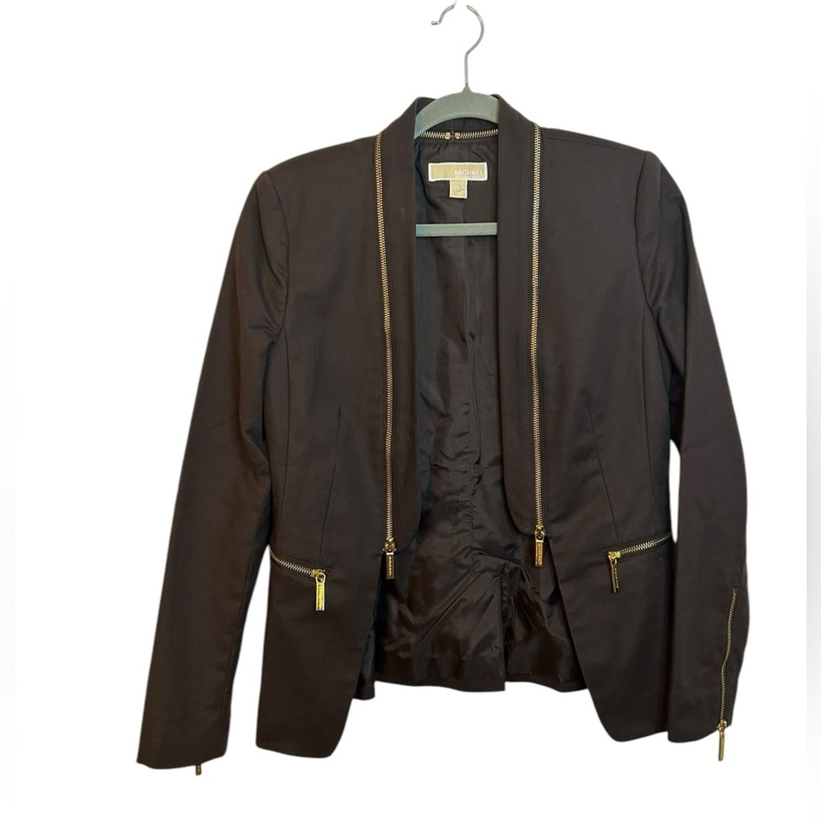 Michael Kors Michael Michael Kors Lux Crepe Zip Collar Jacket Size M / US 6-8 / IT 42-44 - 1 Thumbnail