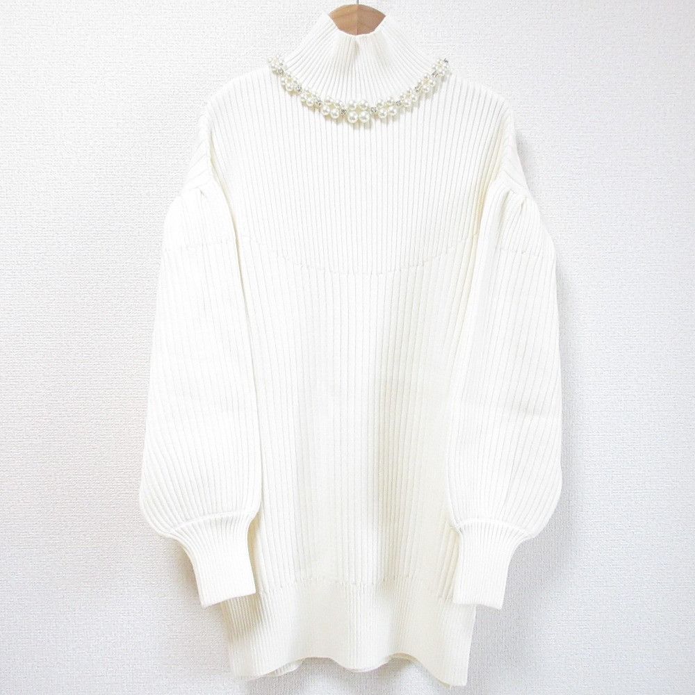 Other Other Simone Rocha Pearl Bijou Rib Knit Turtleneck Sweater Cotton Tops DUTY FREE for USA Size ONE SIZE - 1 Thumbnail