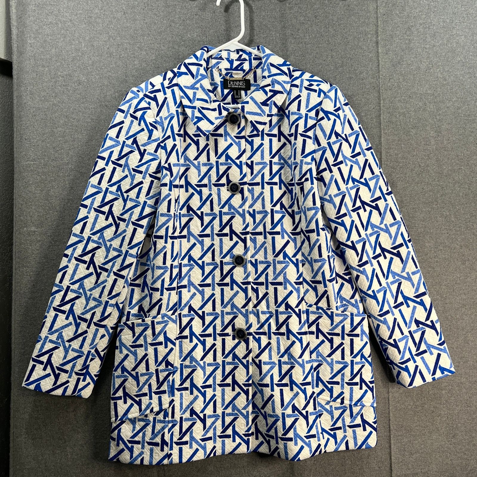 Other Dennis Basso Jacquard Knit Button-Front Jacket Size L / US 10 / IT 46 - 1 Thumbnail
