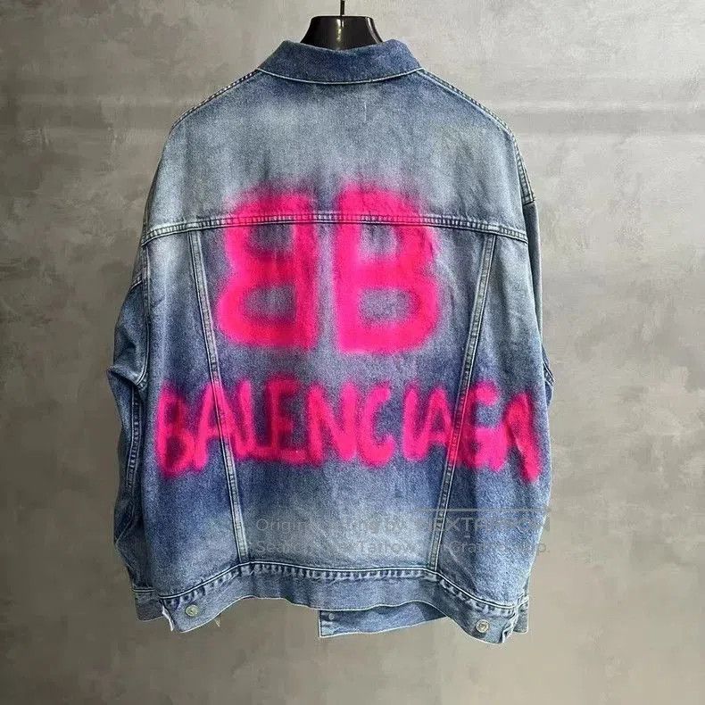 Balenciaga Balenciaga Blue Logo Denim Jacket. Size US S / EU 44-46 / 1 - 2 Thumbnail