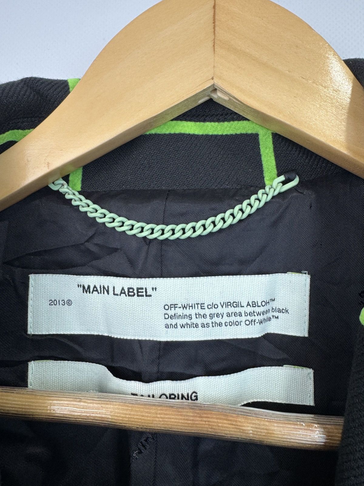 Off-White Off-White c/o Virgil Abloh "Flock"Neon Checked Fitted Jacket Size M / US 6-8 / IT 42-44 - 3 Thumbnail
