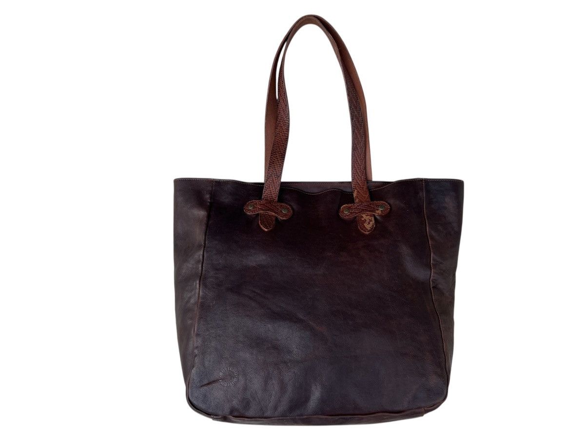 Buttero Vintage Buttero Italy Distressed Patina Leather Tote Bag Size ONE SIZE - 6 Thumbnail
