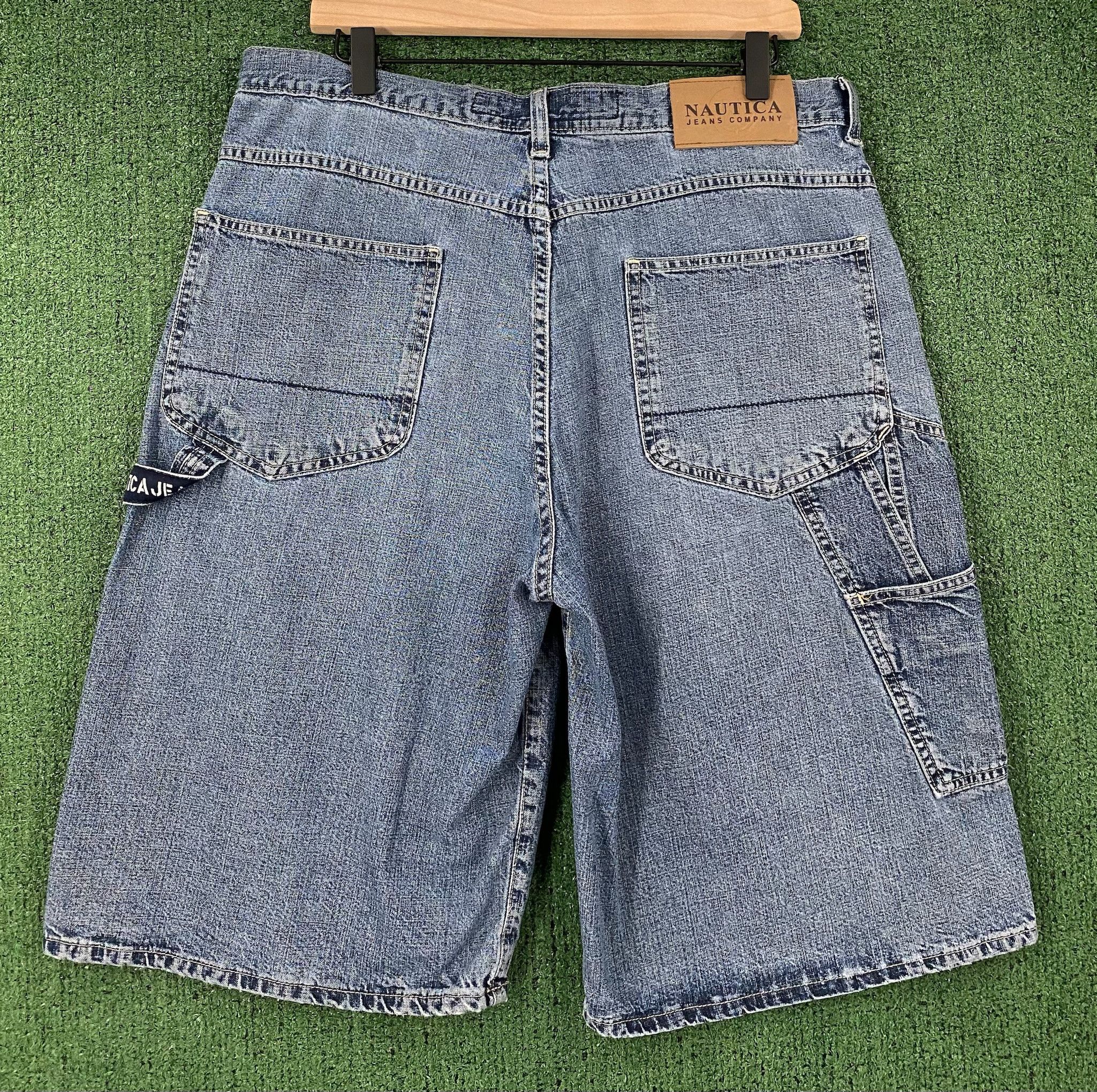 Nautica 90’s Nautica Logo Denim Jean Carpenter Shorts Jorts 34 Size US 34 / EU 50 - 6 Thumbnail