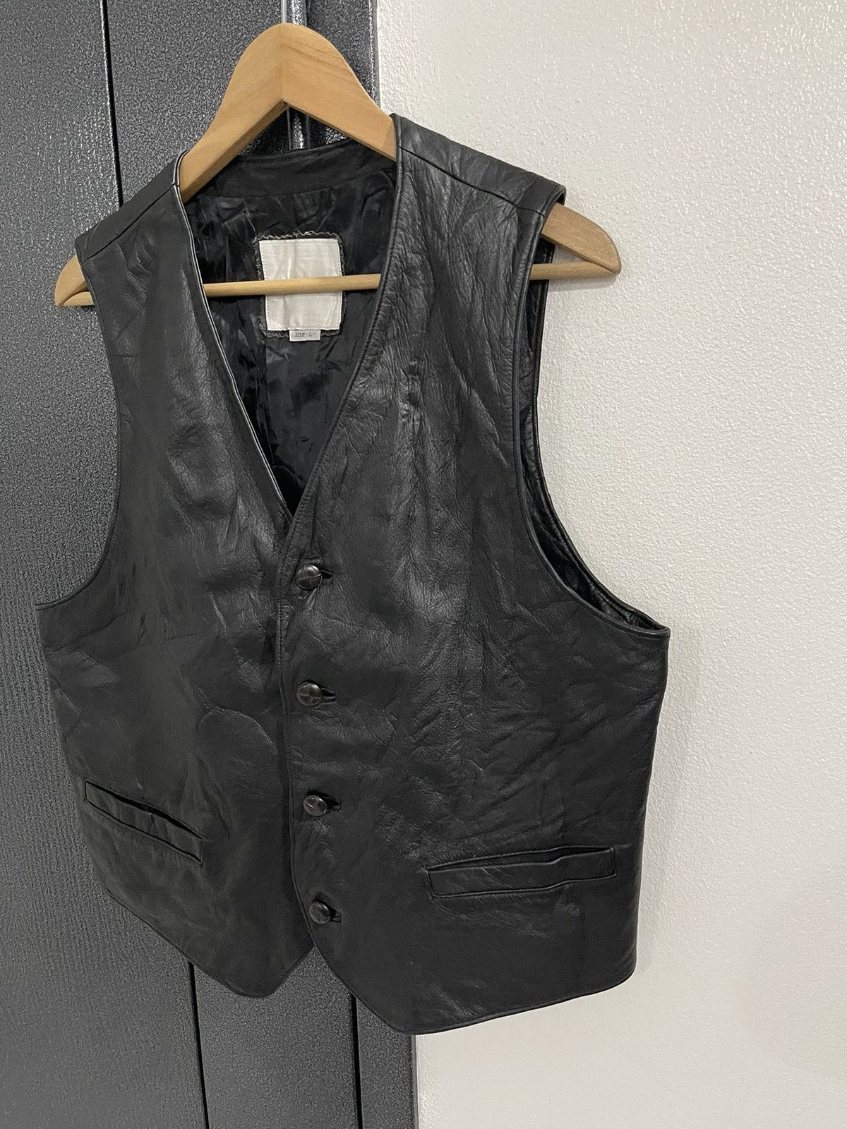 Leather × Vintage Vintage Seahop Pour Homme Cow Leather Vest Size US L / EU 52-54 / 3 - 2 Thumbnail