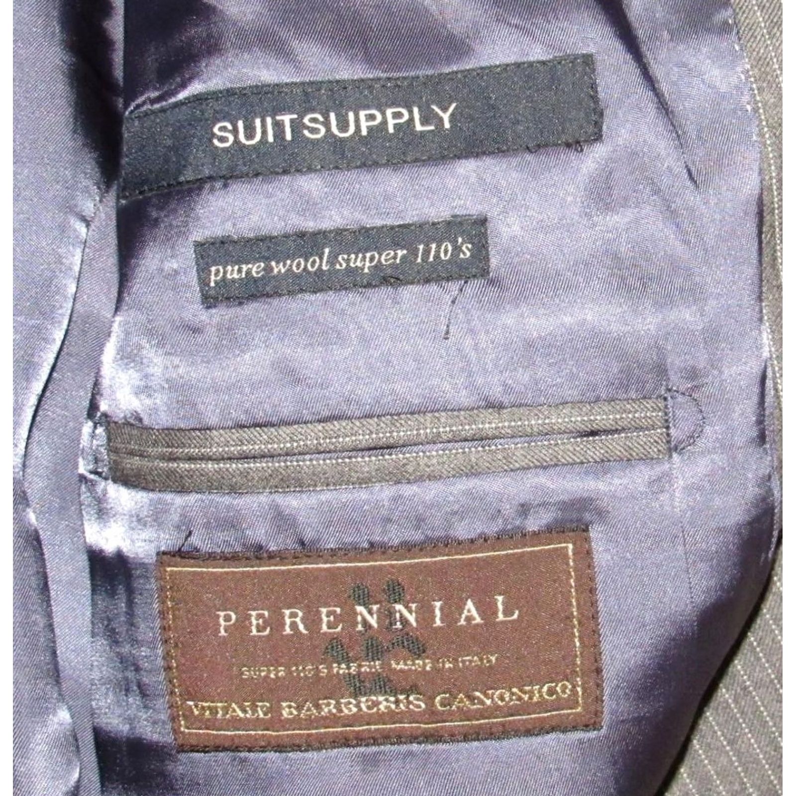 Suitsupply SUITSUPPLY Napoli Wool Grey Pinstriped Blazer Jacket 38R Mens Blazer 38R Gray Pinstriped Wool Napoli Size 38R - 5 Thumbnail