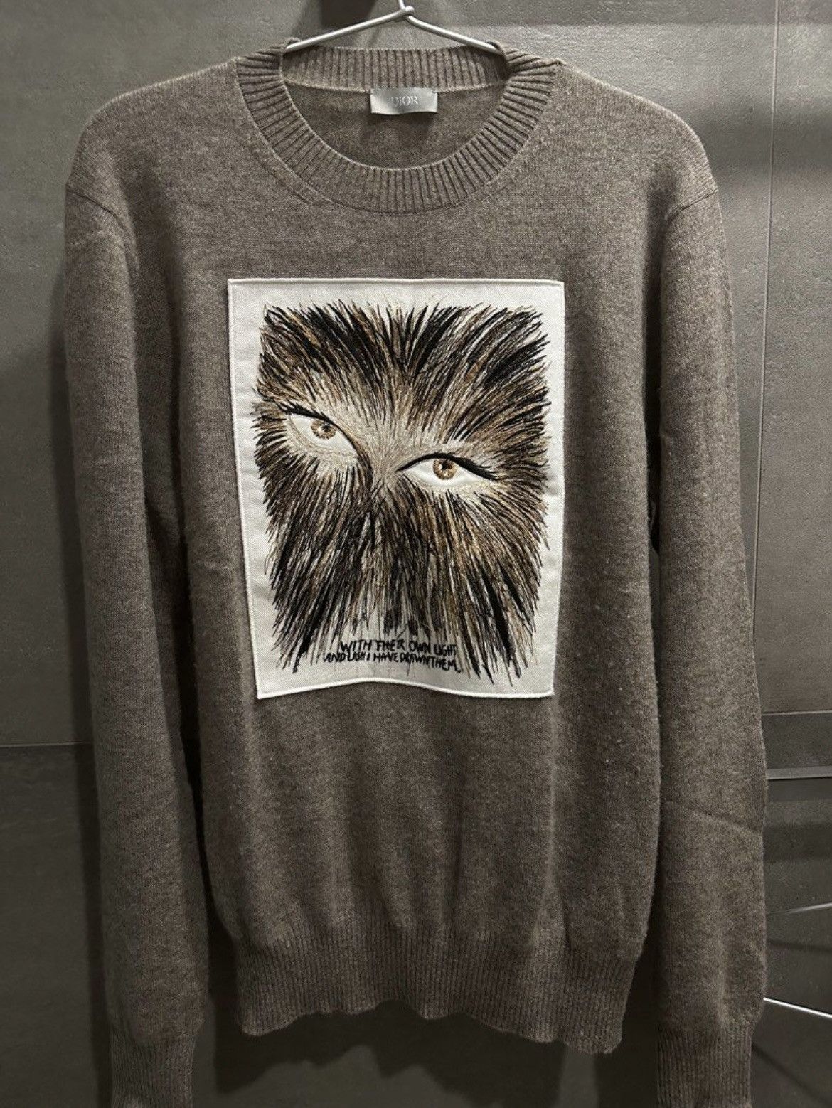 image of Dior Full Cashmere Sweater - Size S in Grey, Men's