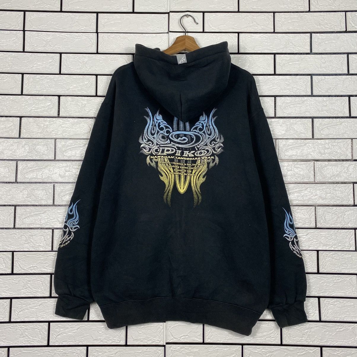 Japanese Brand 📌Vintage Bomber Jacket Zipper Hoodie Piko Hawaii Big Logo Size US XL / EU 56 / 4 - 9 Thumbnail