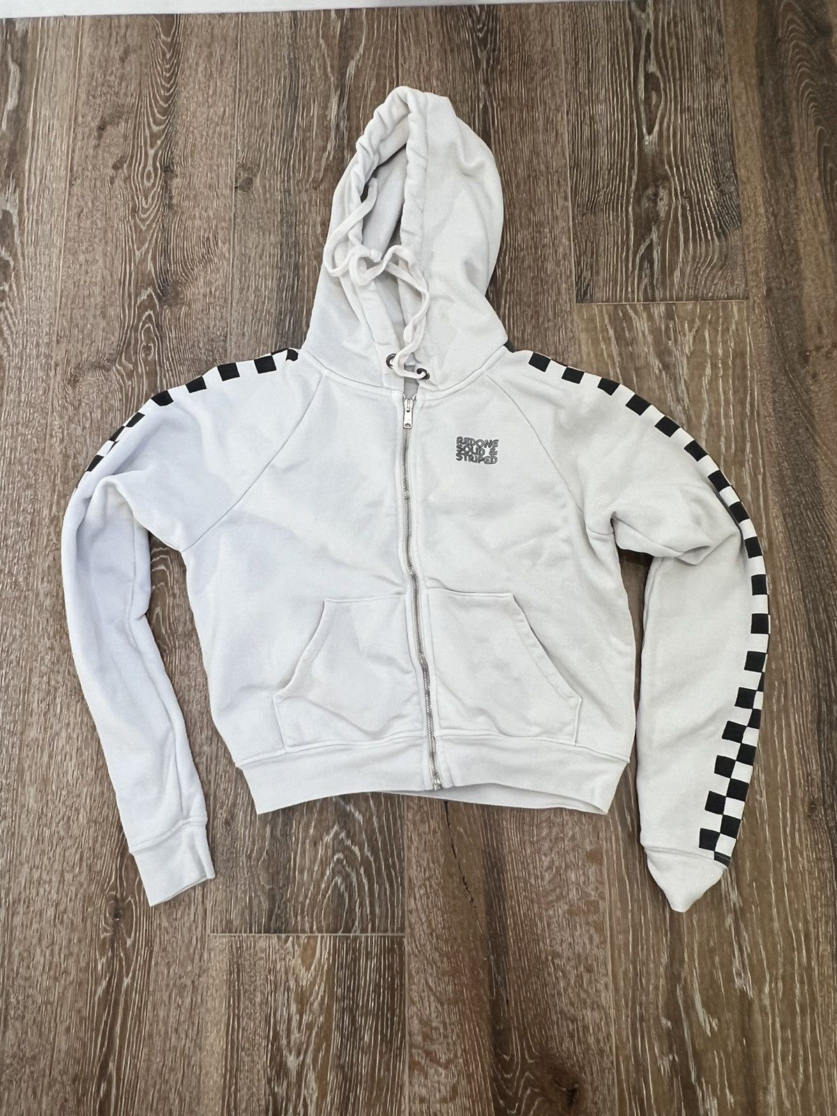 RE/DONE Redone solid & striped cropped zipup hoodie Size XS / US 0-2 / IT 36-38 - 1 Thumbnail
