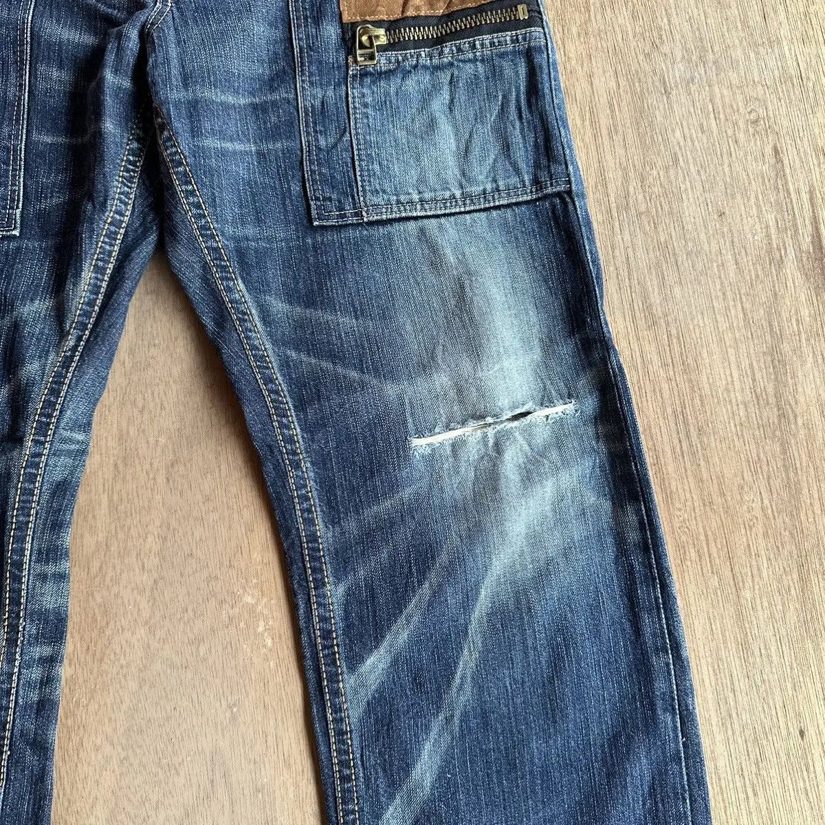 Japanese Brand STEALS🔥DISTRESSED DENIM VINTAGE EDWIN JEAN NICE FADING PANT Size US 34 / EU 50 - 6 Thumbnail